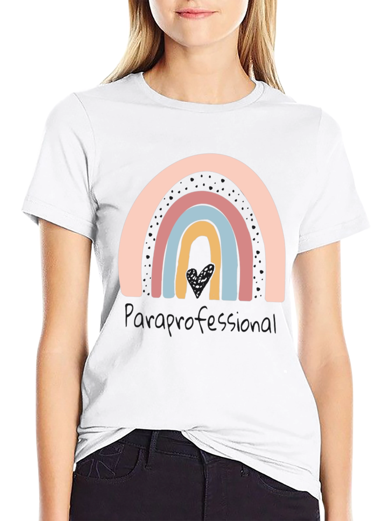 Paraprofessional Rainbow Graphic Tee - Soft Cotton Blend