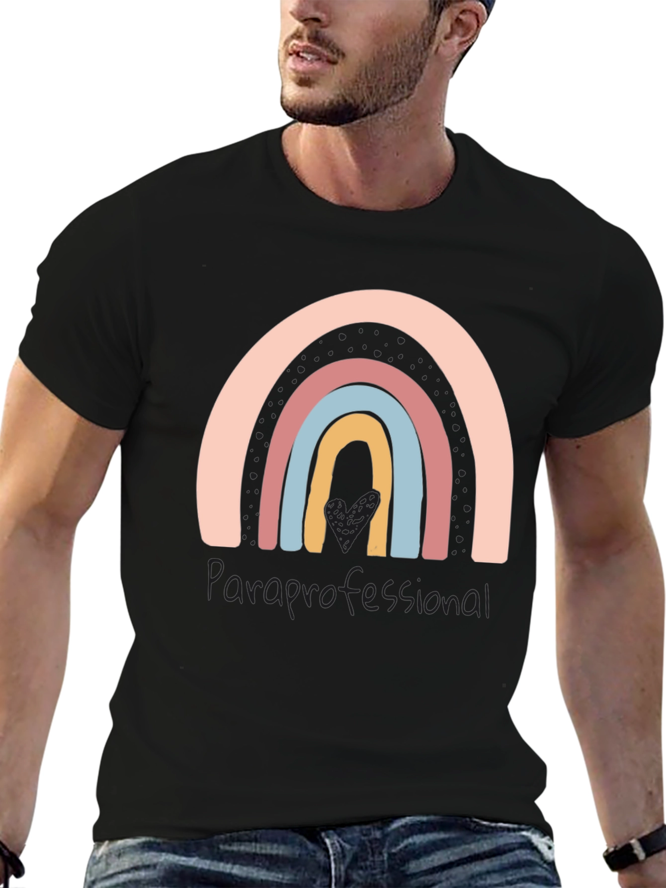Paraprofessional Rainbow Graphic Tee - Soft Cotton Blend