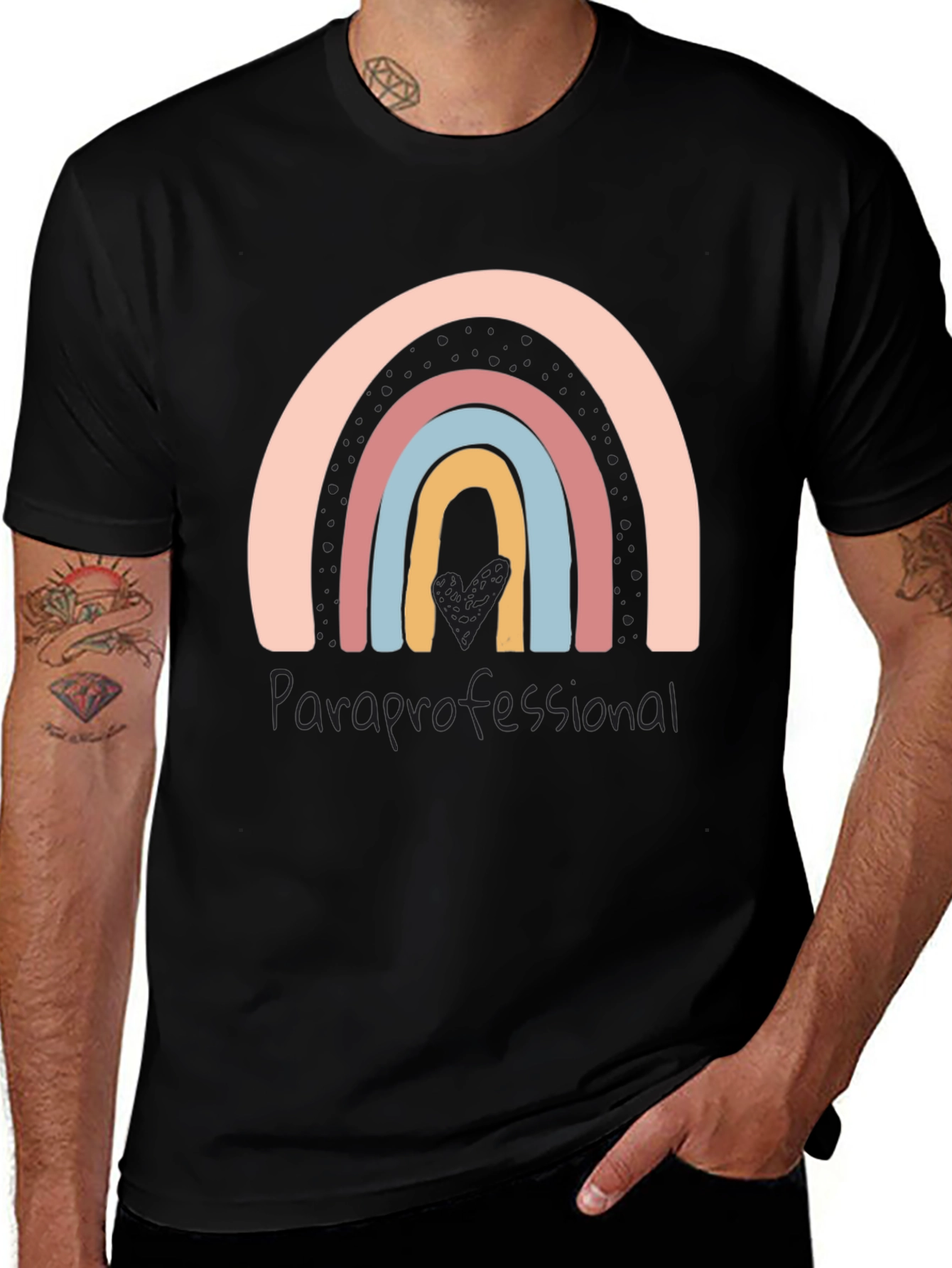 Paraprofessional Rainbow Graphic Tee - Soft Cotton Blend