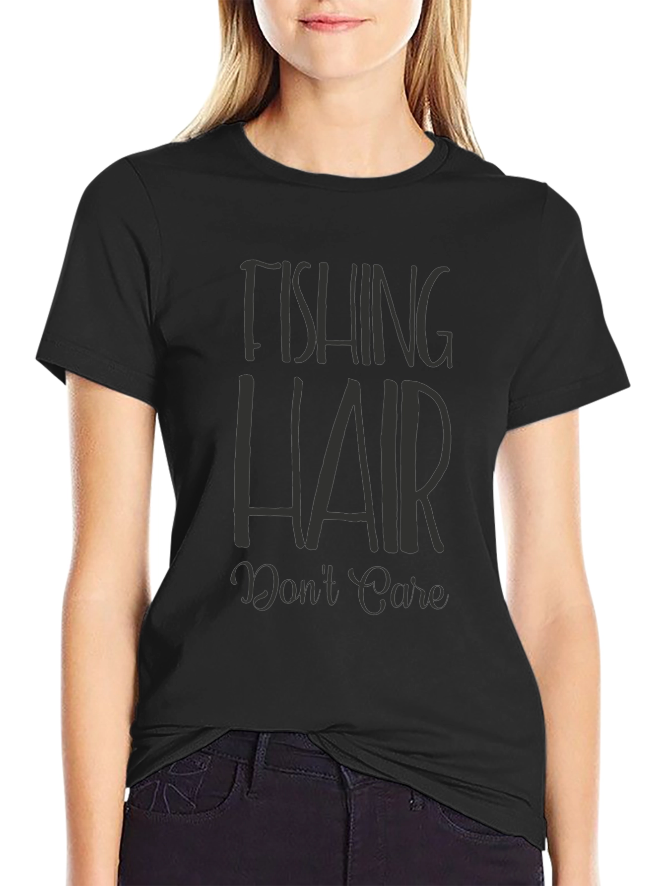 Fishing Hair Dont Care Graphic Tee