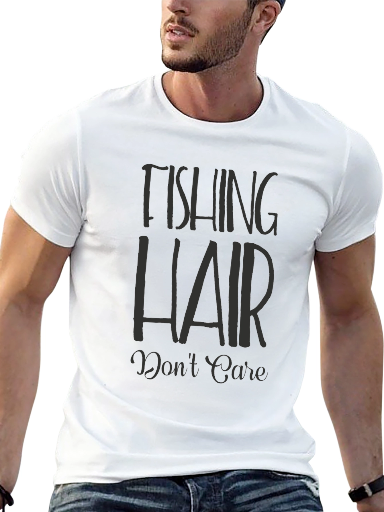 Fishing Hair Dont Care Graphic Tee
