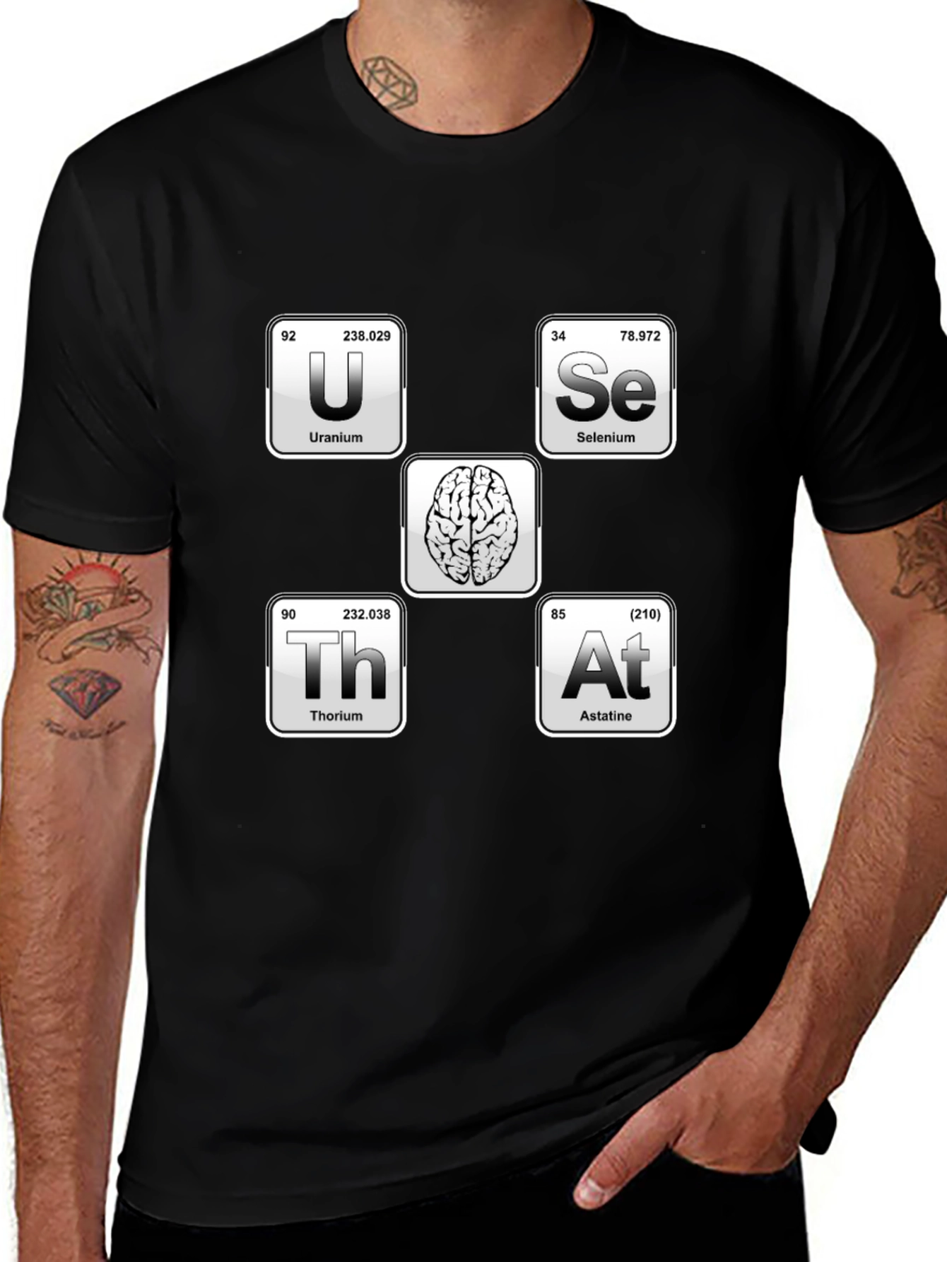 Uranium Selenium Thorium Astatine Brain Elements T-Shirt
