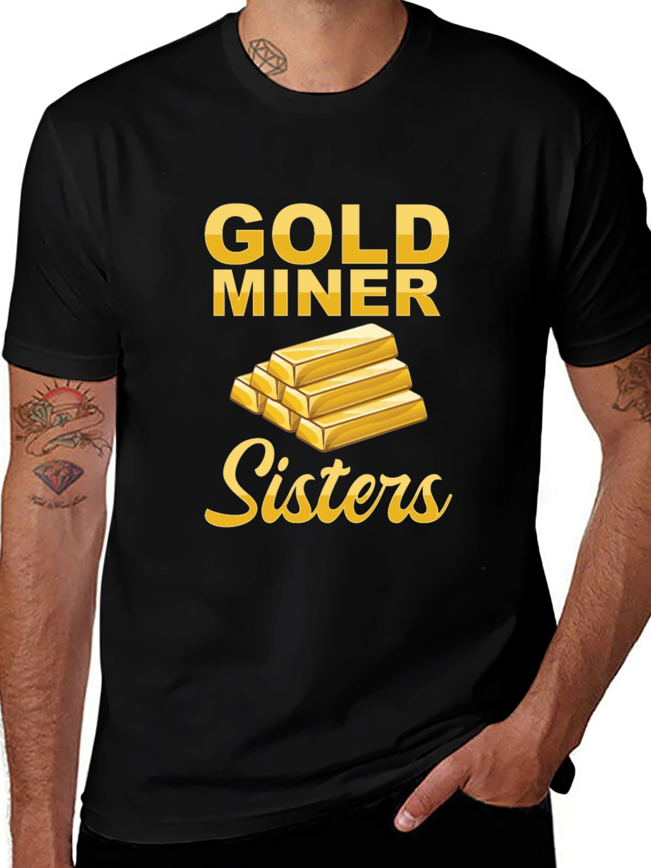 Gold Miner Sisters Graphic Tee - Novelty T-Shirt