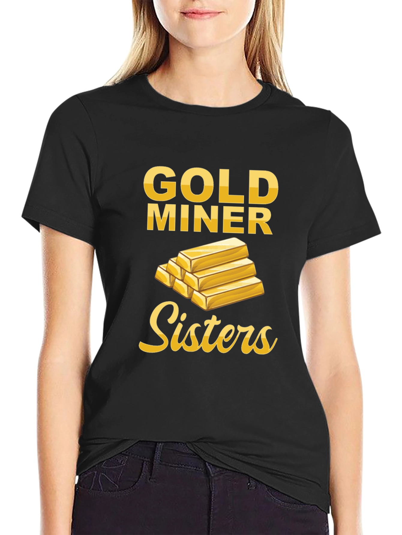 Gold Miner Sisters Graphic Tee - Novelty T-Shirt
