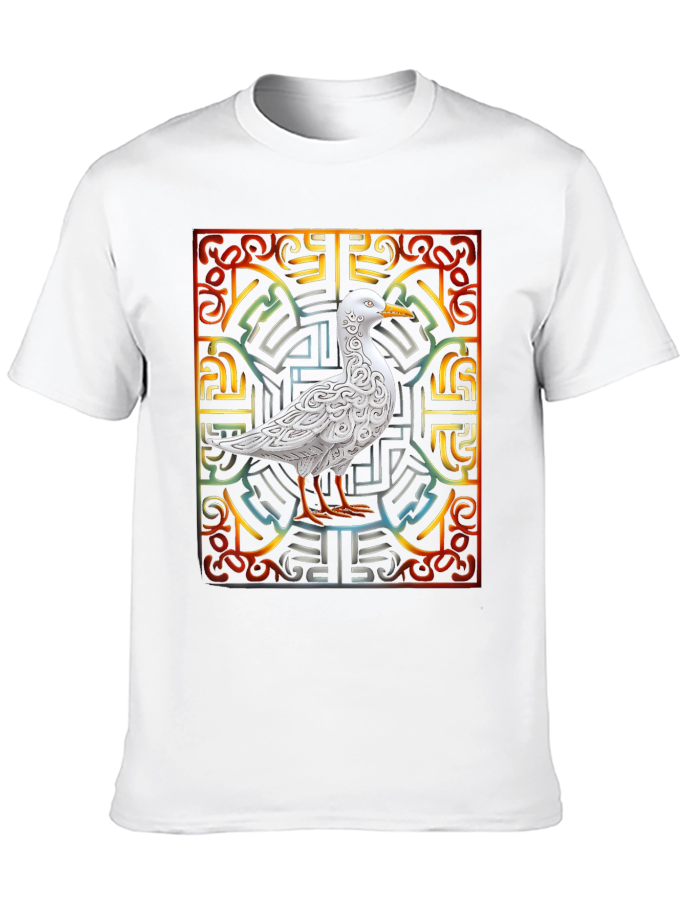 Ornate Bird Graphic Tee - Unique Design