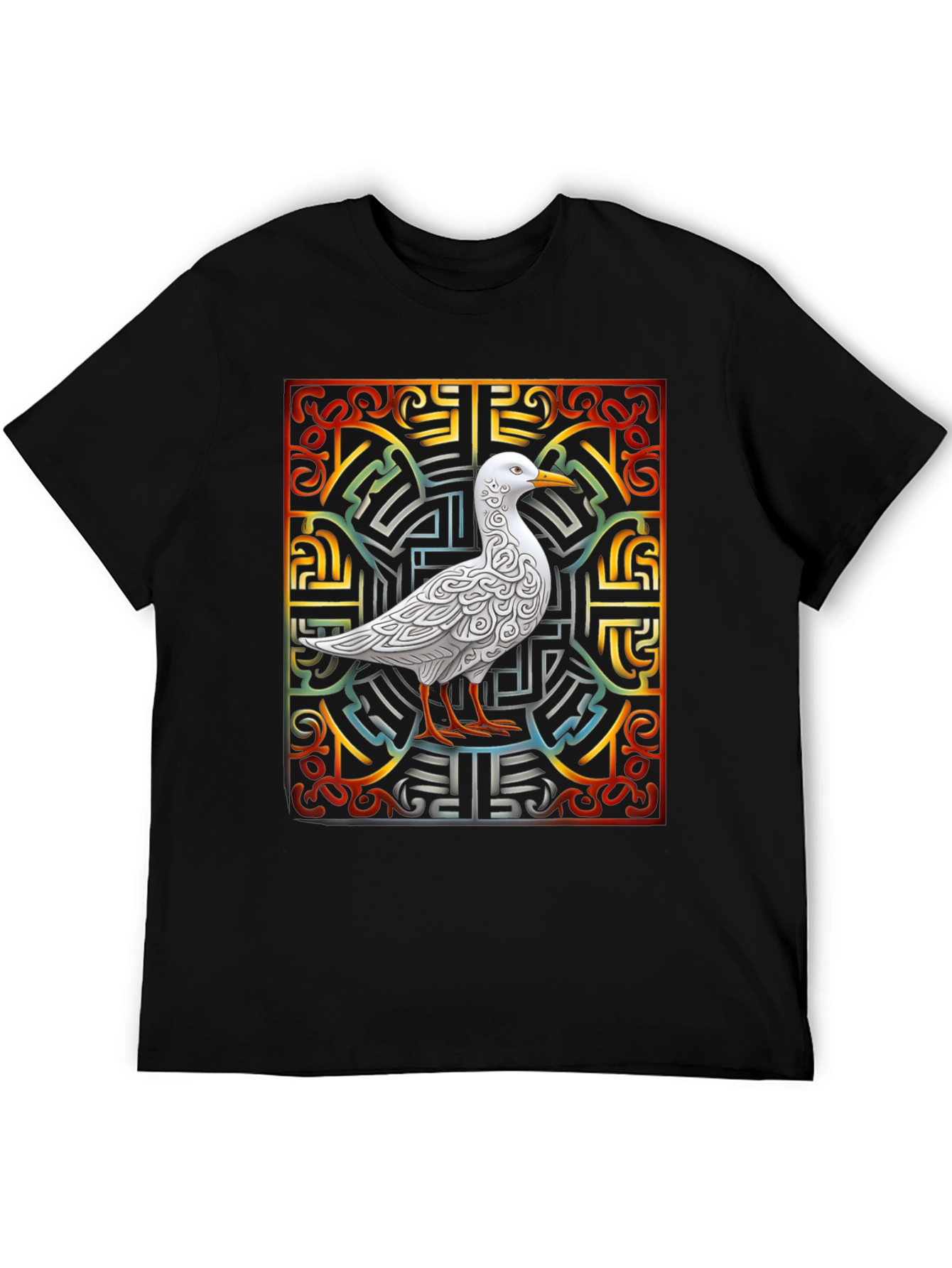 Ornate Bird Graphic Tee - Unique Design