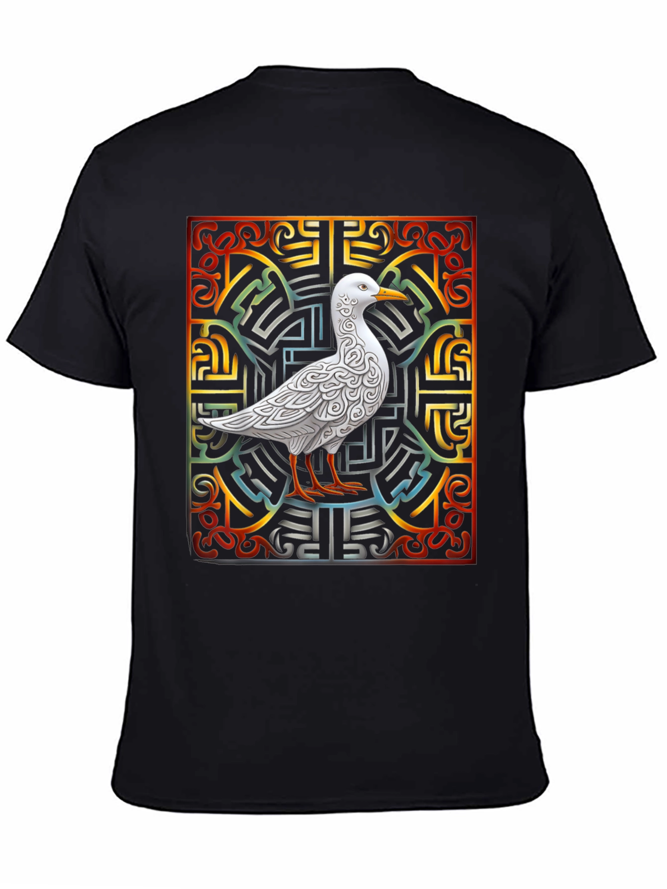 Ornate Bird Graphic Tee - Unique Design