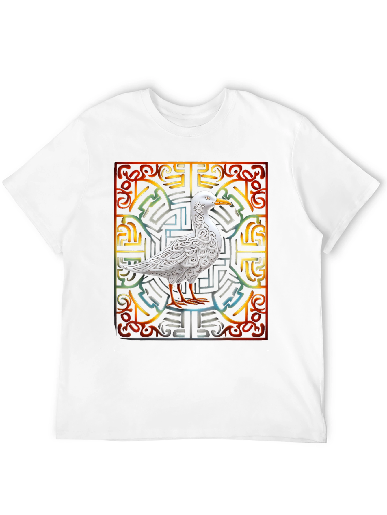 Ornate Bird Graphic Tee - Unique Design
