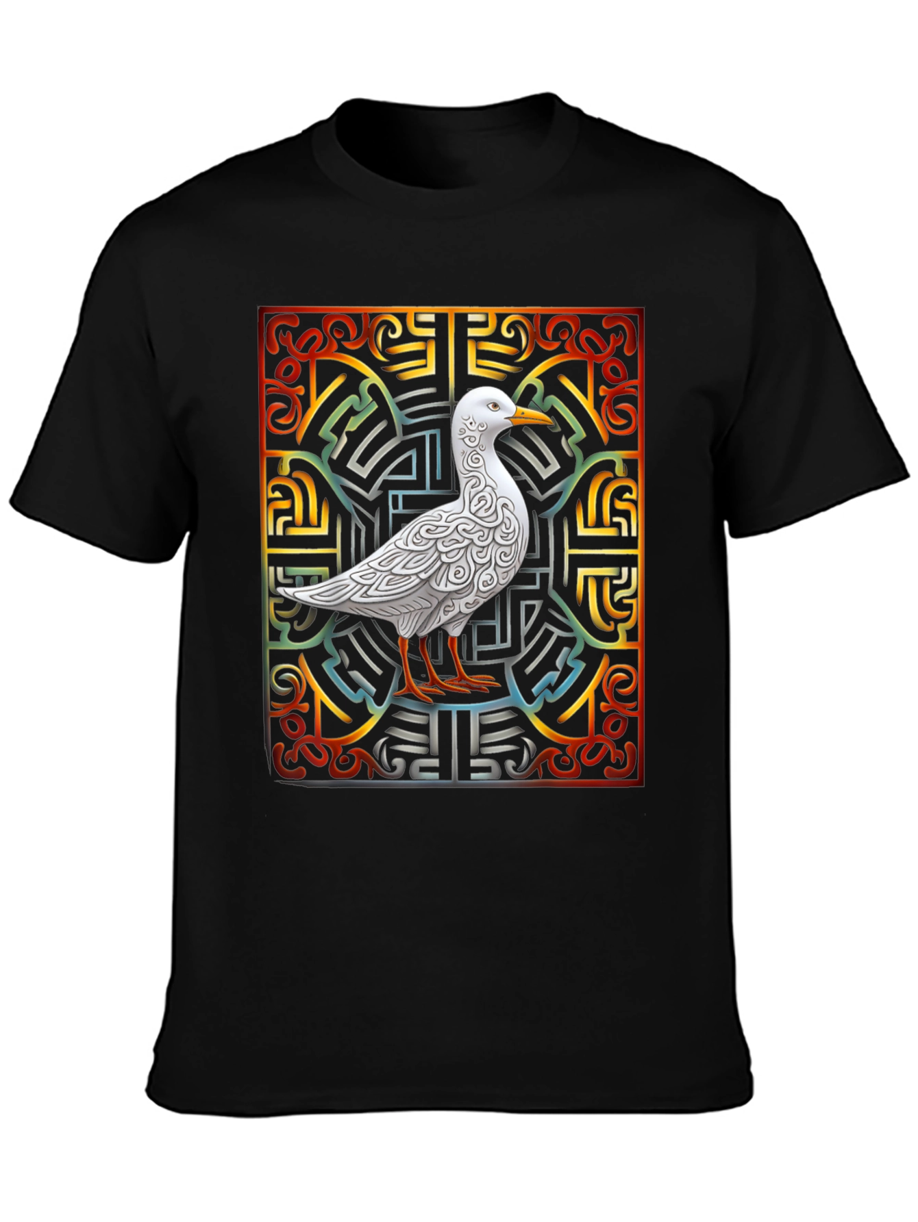 Ornate Bird Graphic Tee - Unique Design