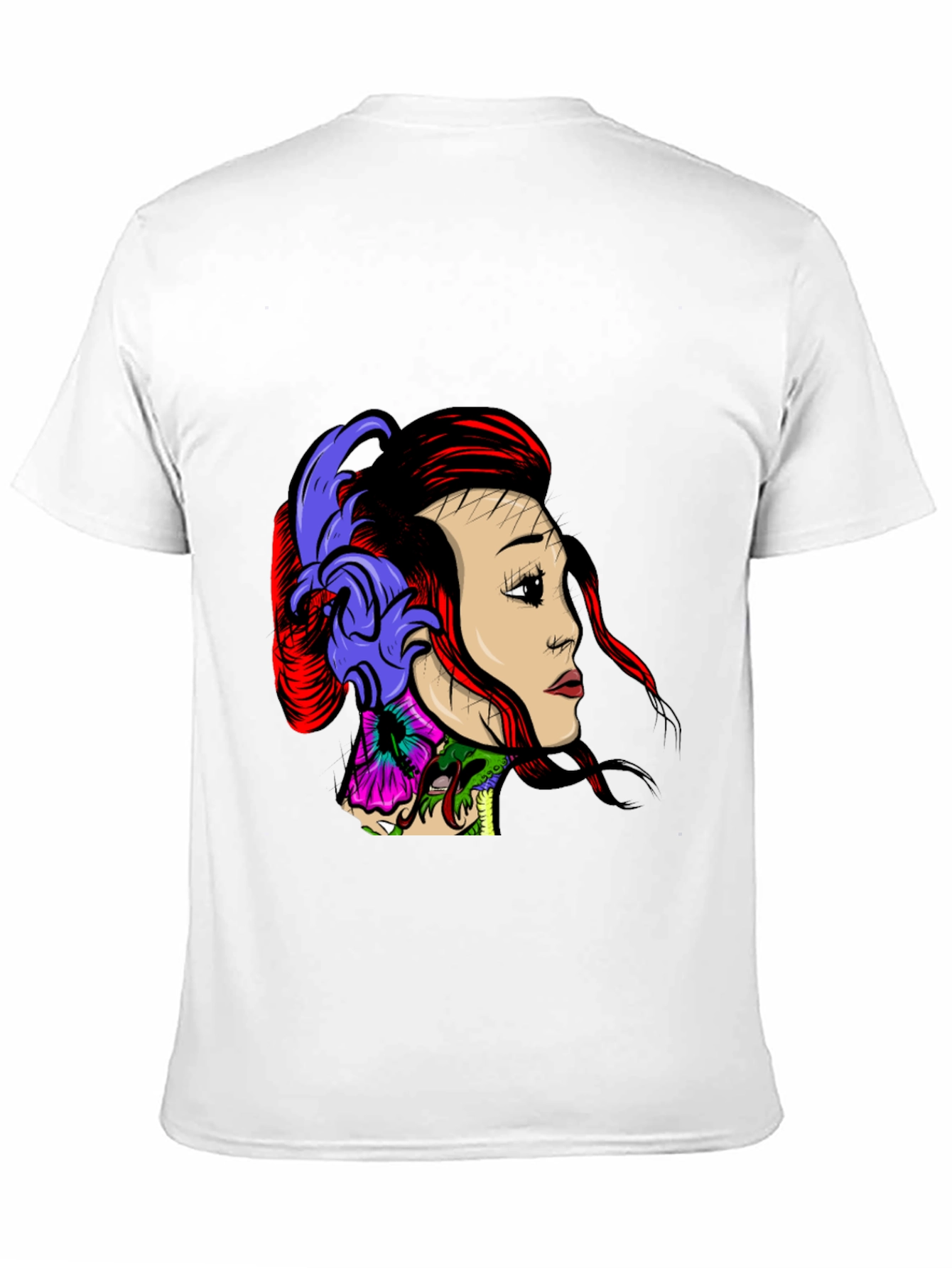 Geisha Graphic Print Black T-Shirt