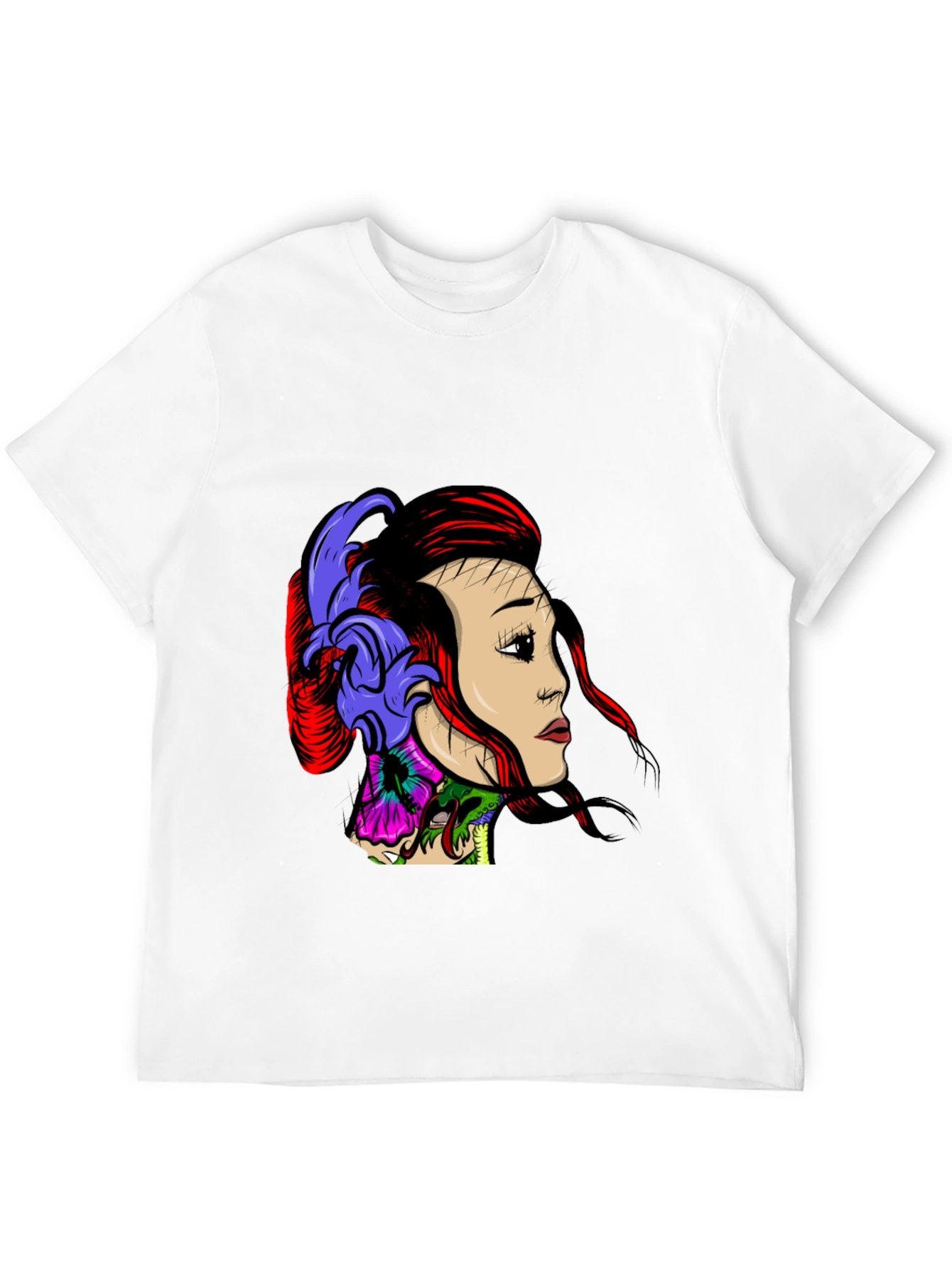 Geisha Graphic Print Black T-Shirt