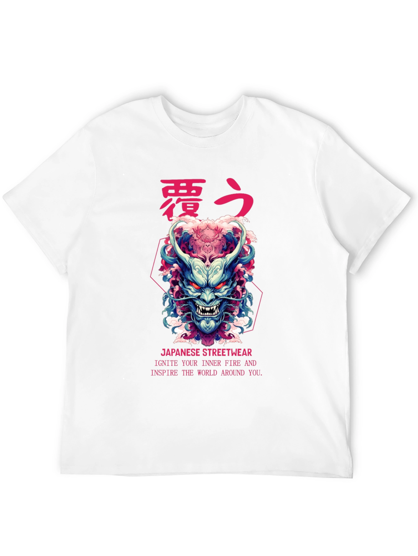 Japanese Oni Mask Graphic T-Shirt