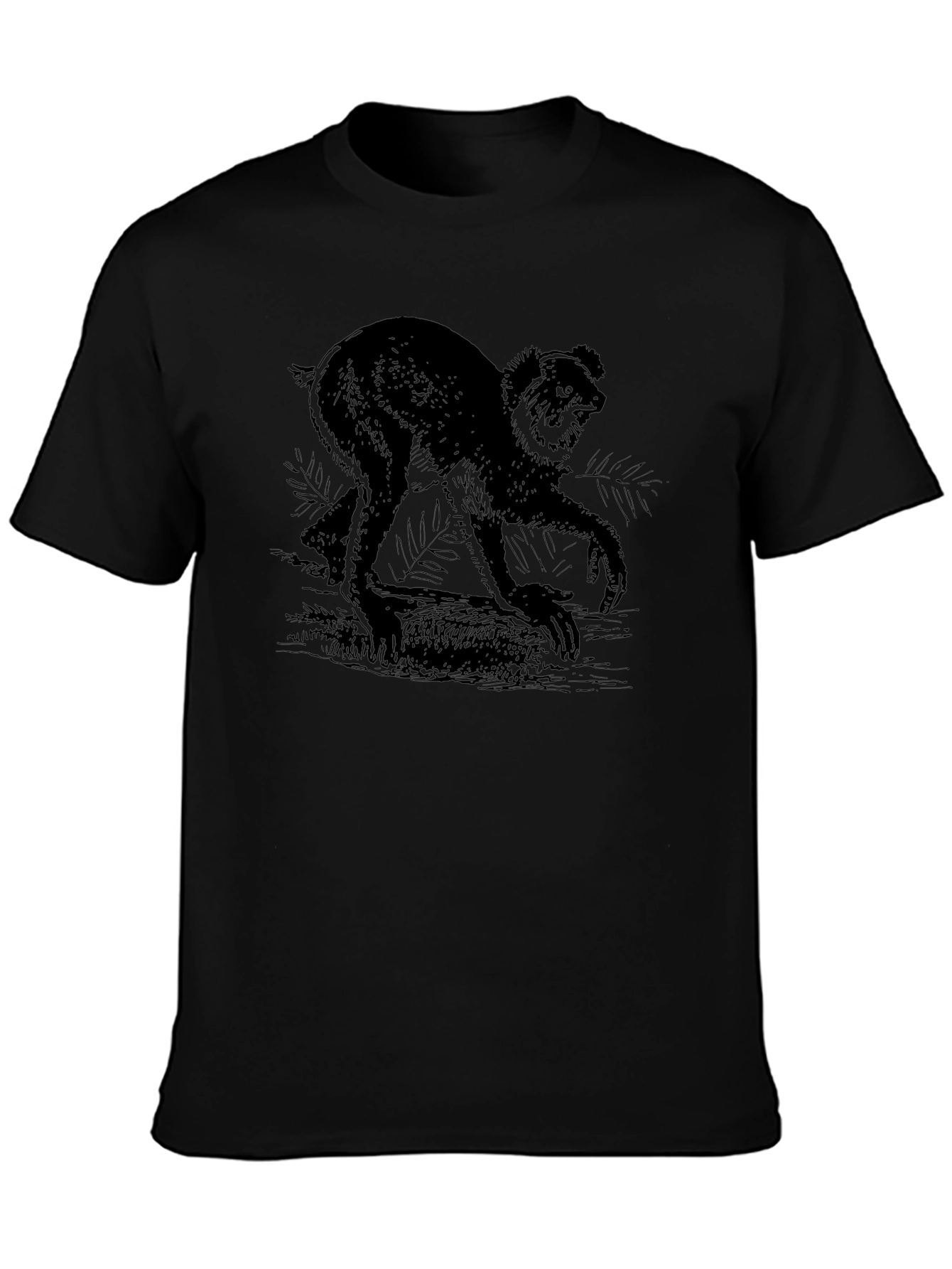 Retro Monkey Graphic Tee - Black Unisex Shirt