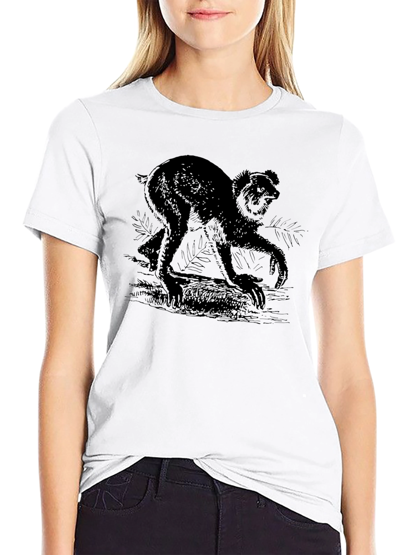 Retro Monkey Graphic Tee - Black Unisex Shirt