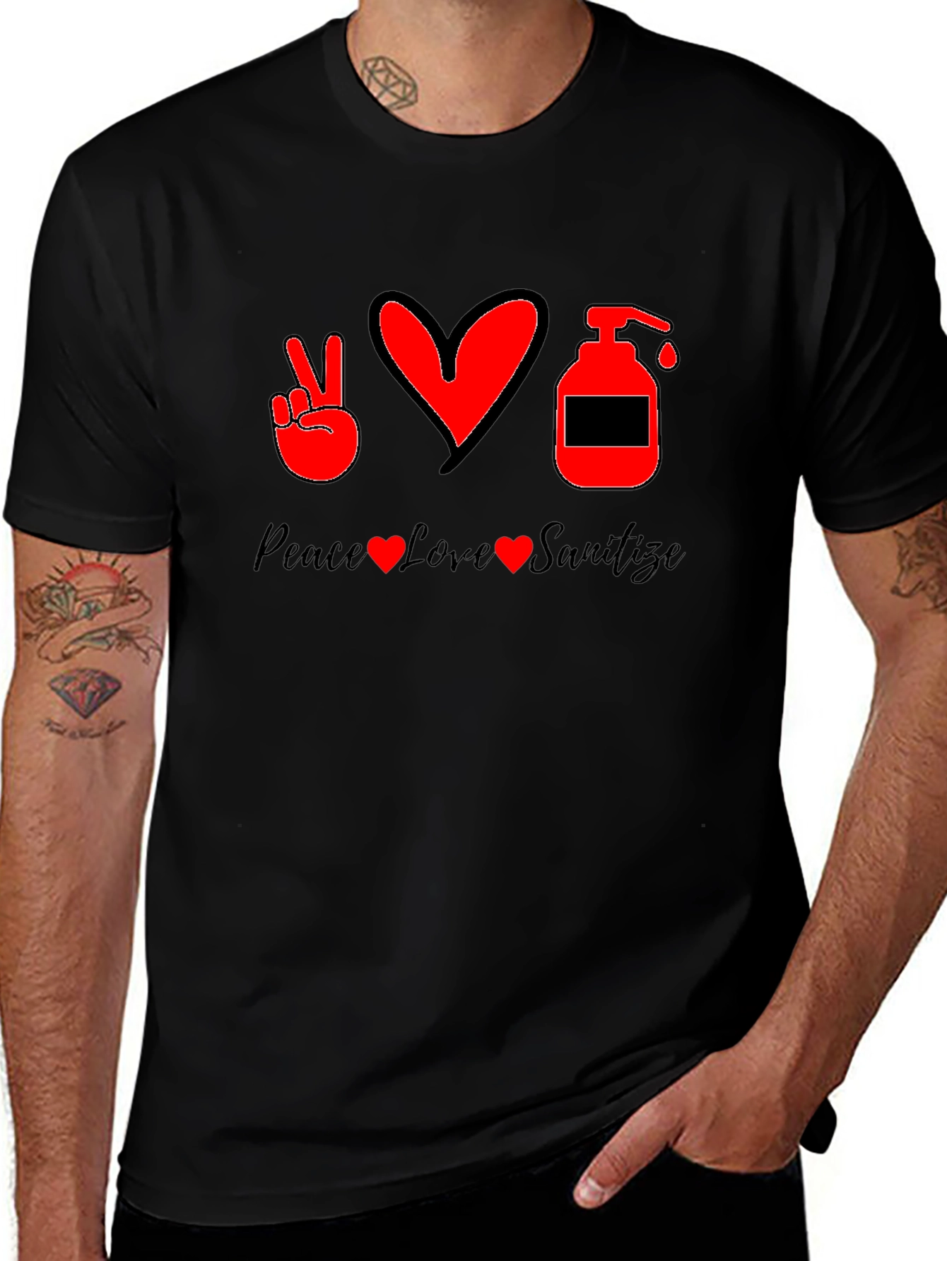 Peace Love Sanitize Graphic T-Shirt