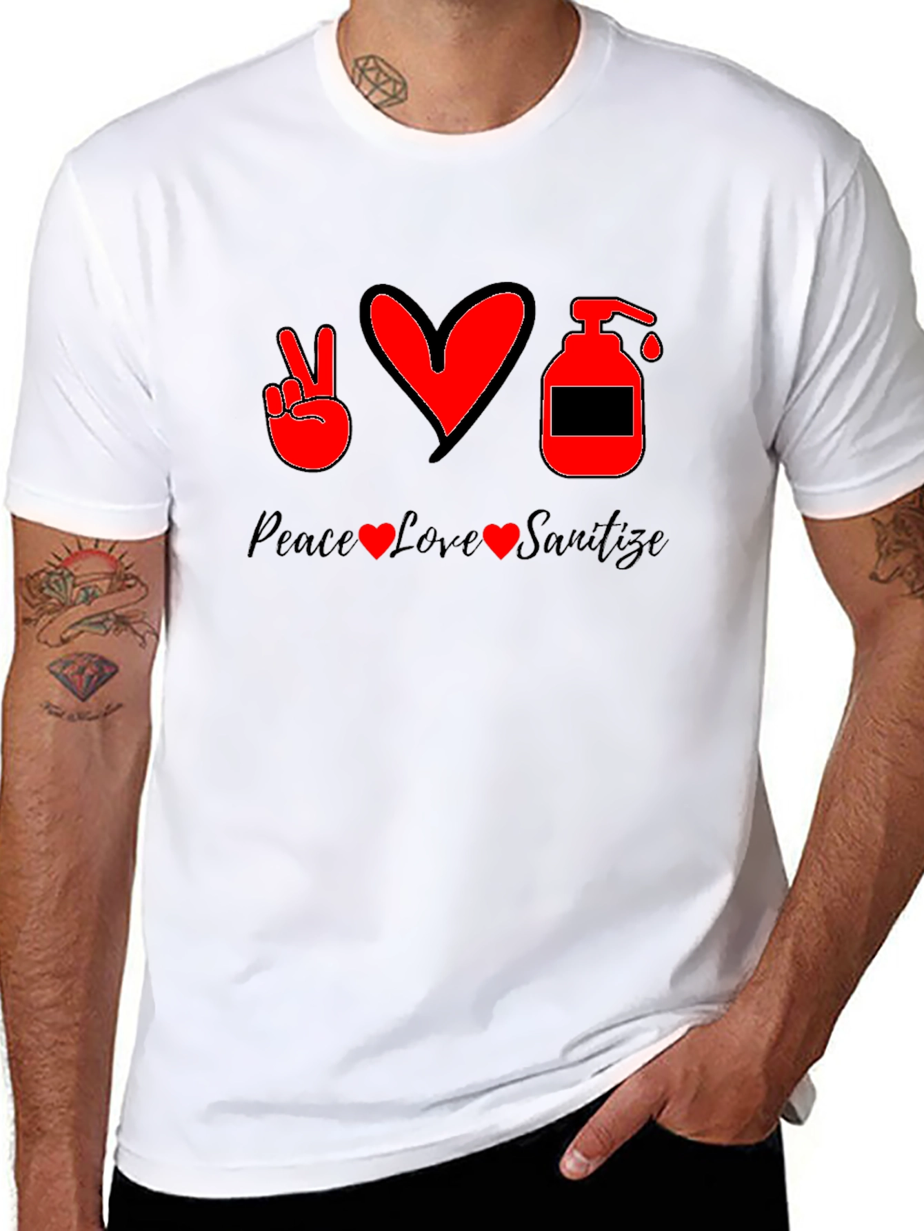 Peace Love Sanitize Graphic T-Shirt