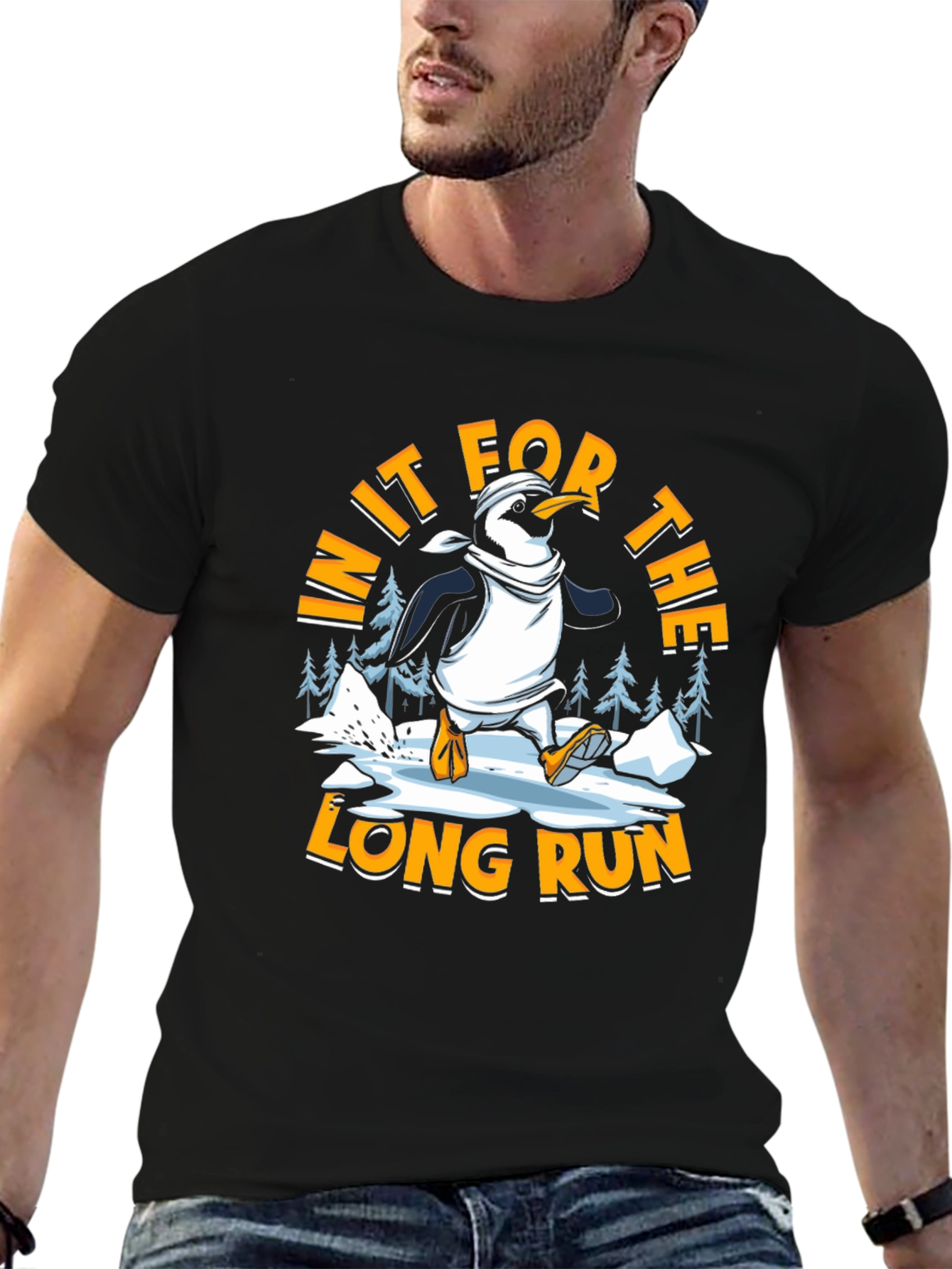 Penguin Running Black T-shirt