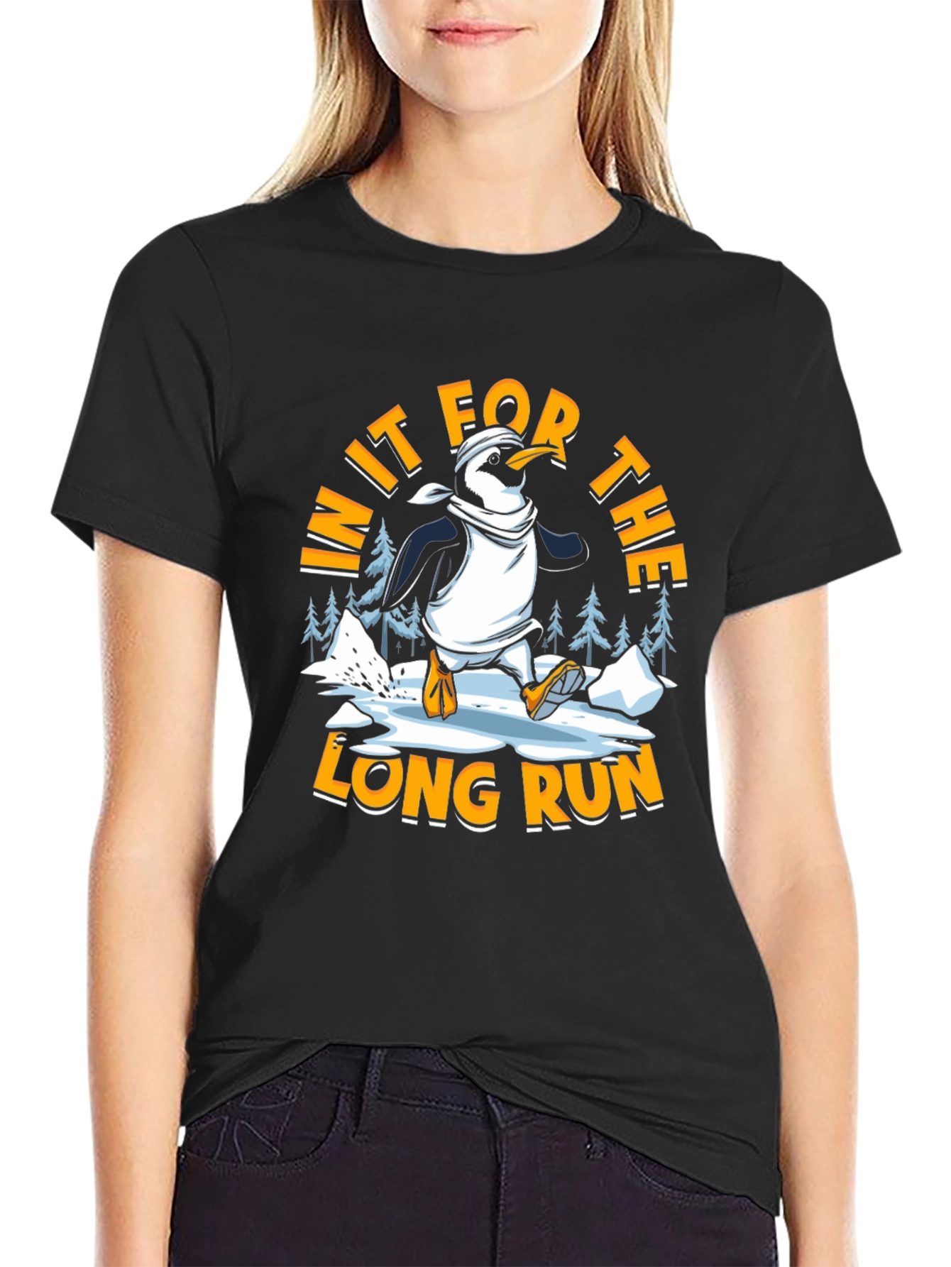 Penguin Running Black T-shirt
