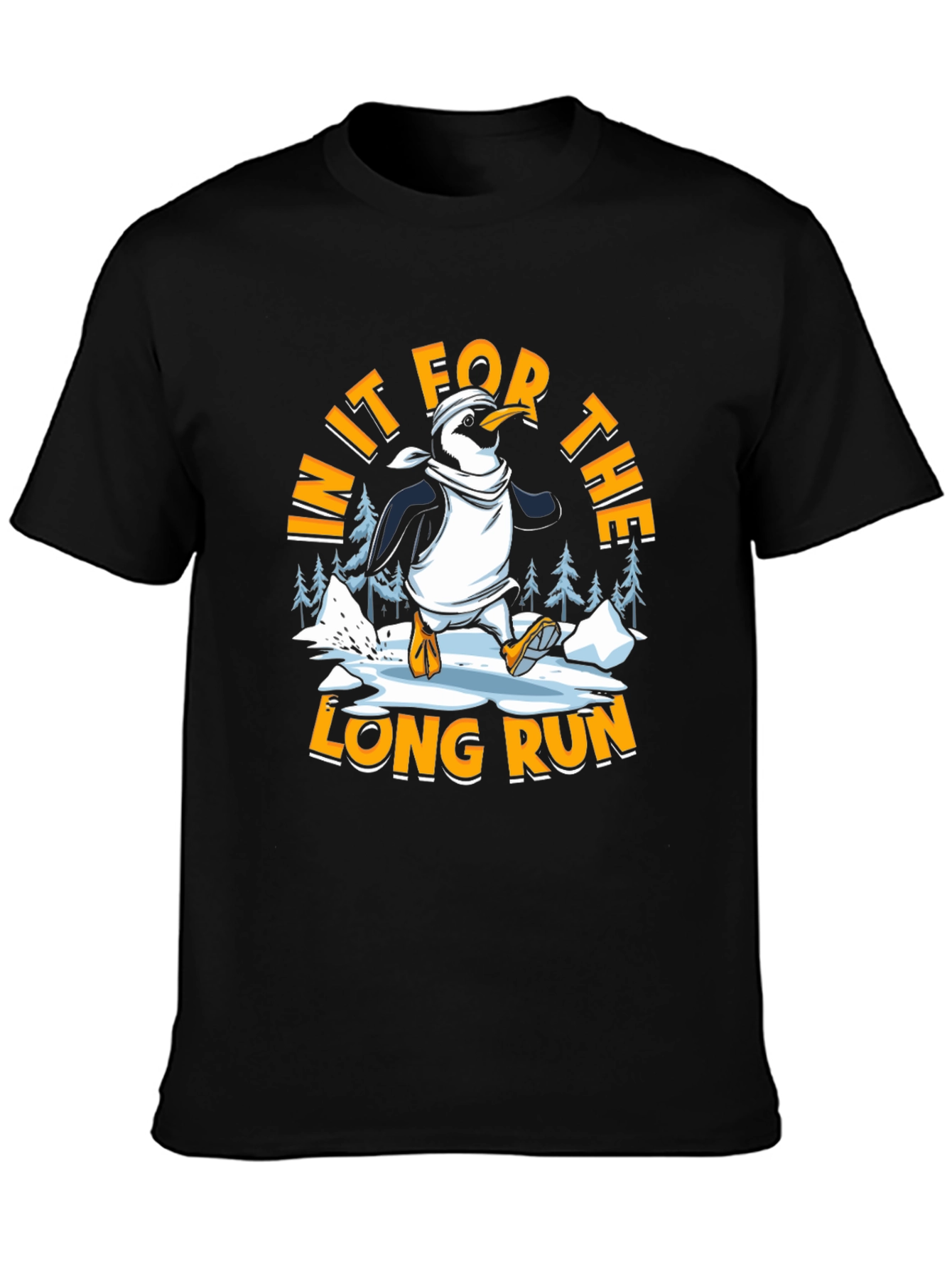 Penguin Running Black T-shirt
