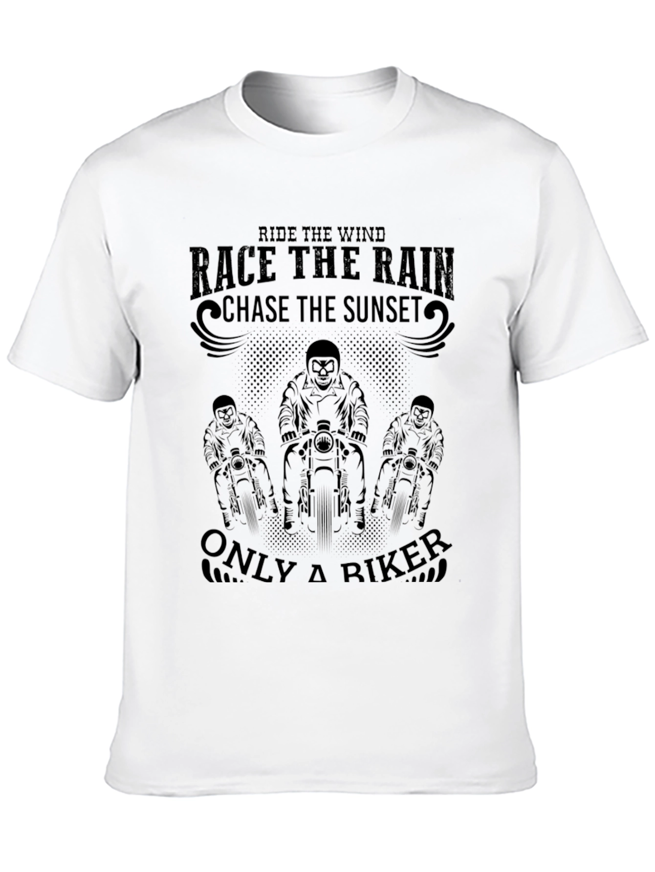 Ride the Wind Biker Graphic Tee - Black