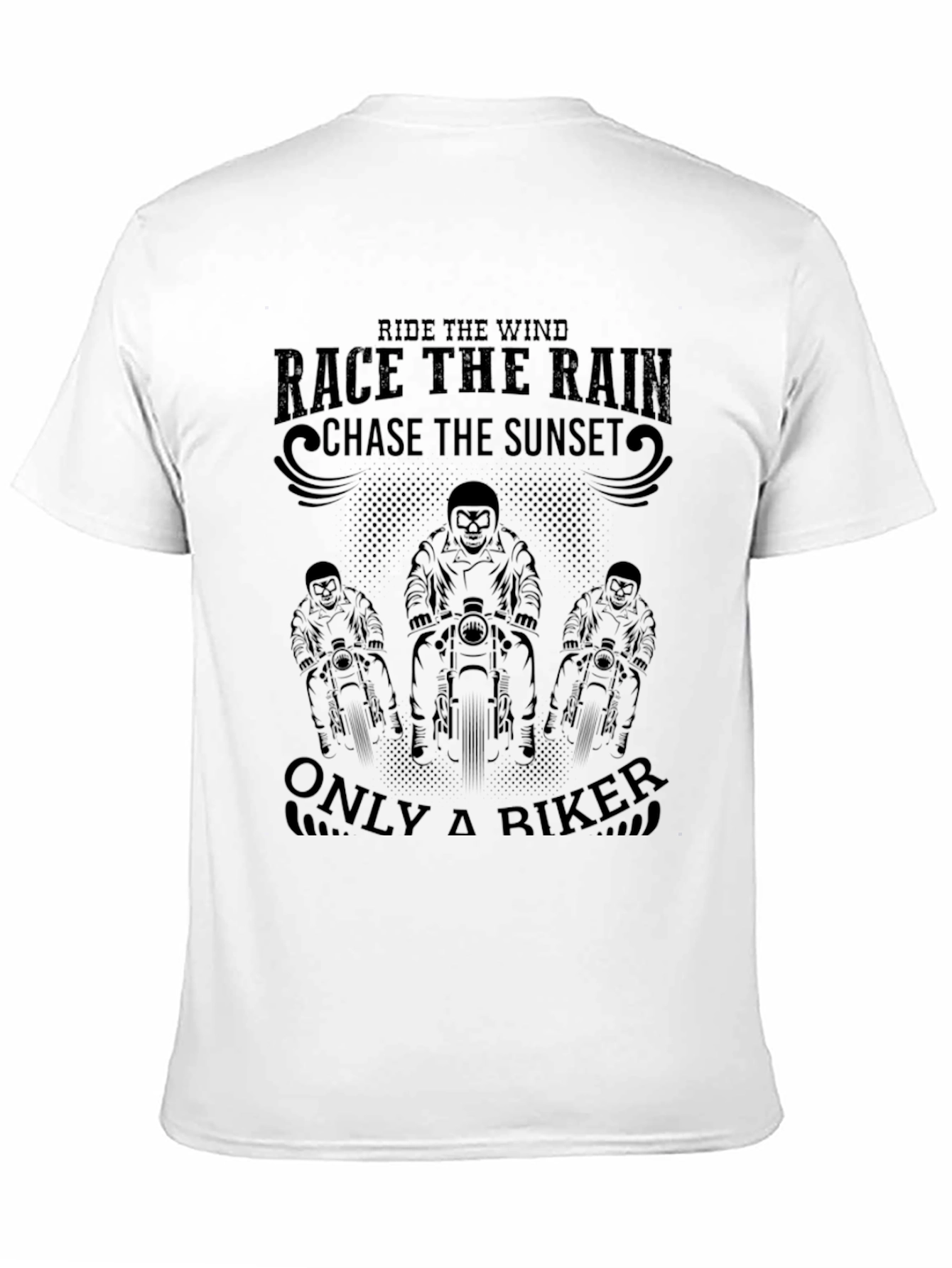 Ride the Wind Biker Graphic Tee - Black