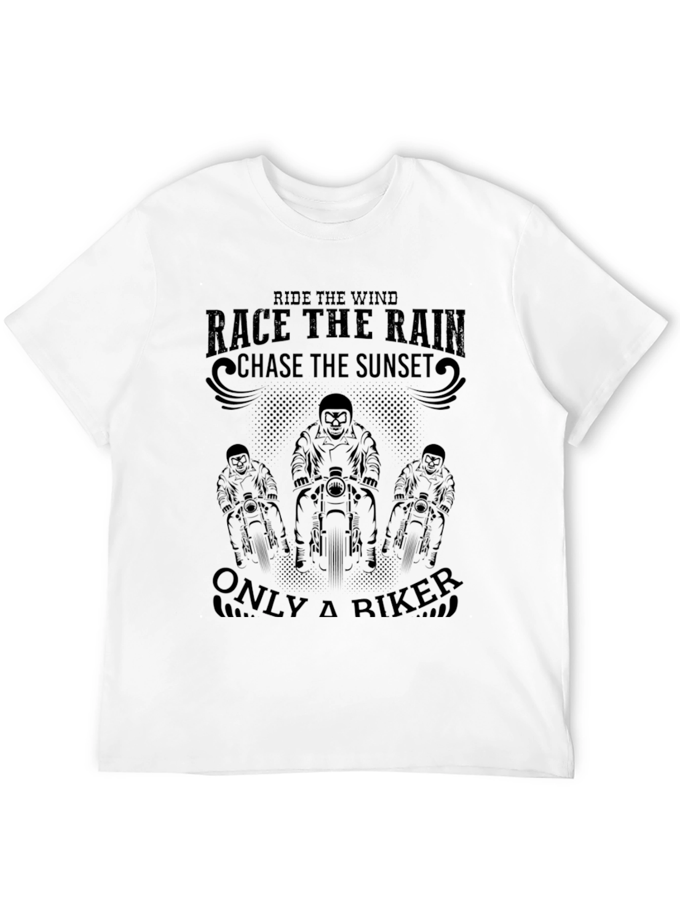 Ride the Wind Biker Graphic Tee - Black