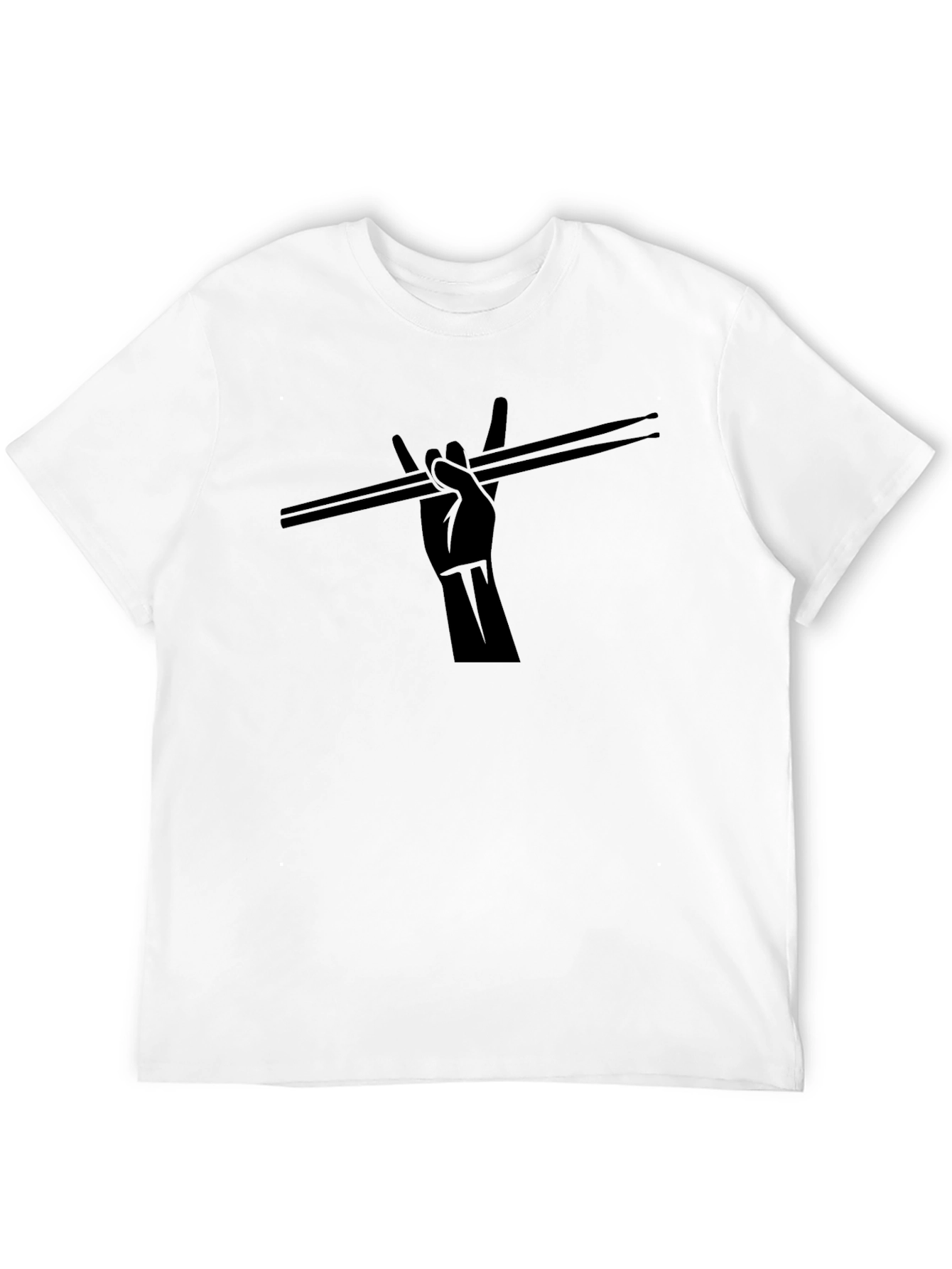 Drummer Rock On Hand Graphic T-Shirt - Black