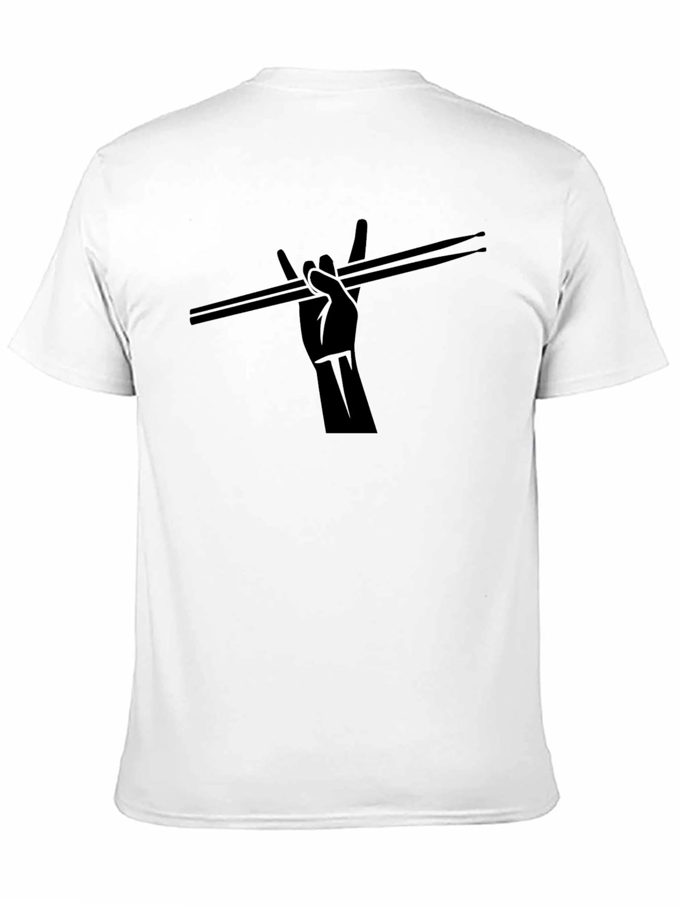 Drummer Rock On Hand Graphic T-Shirt - Black