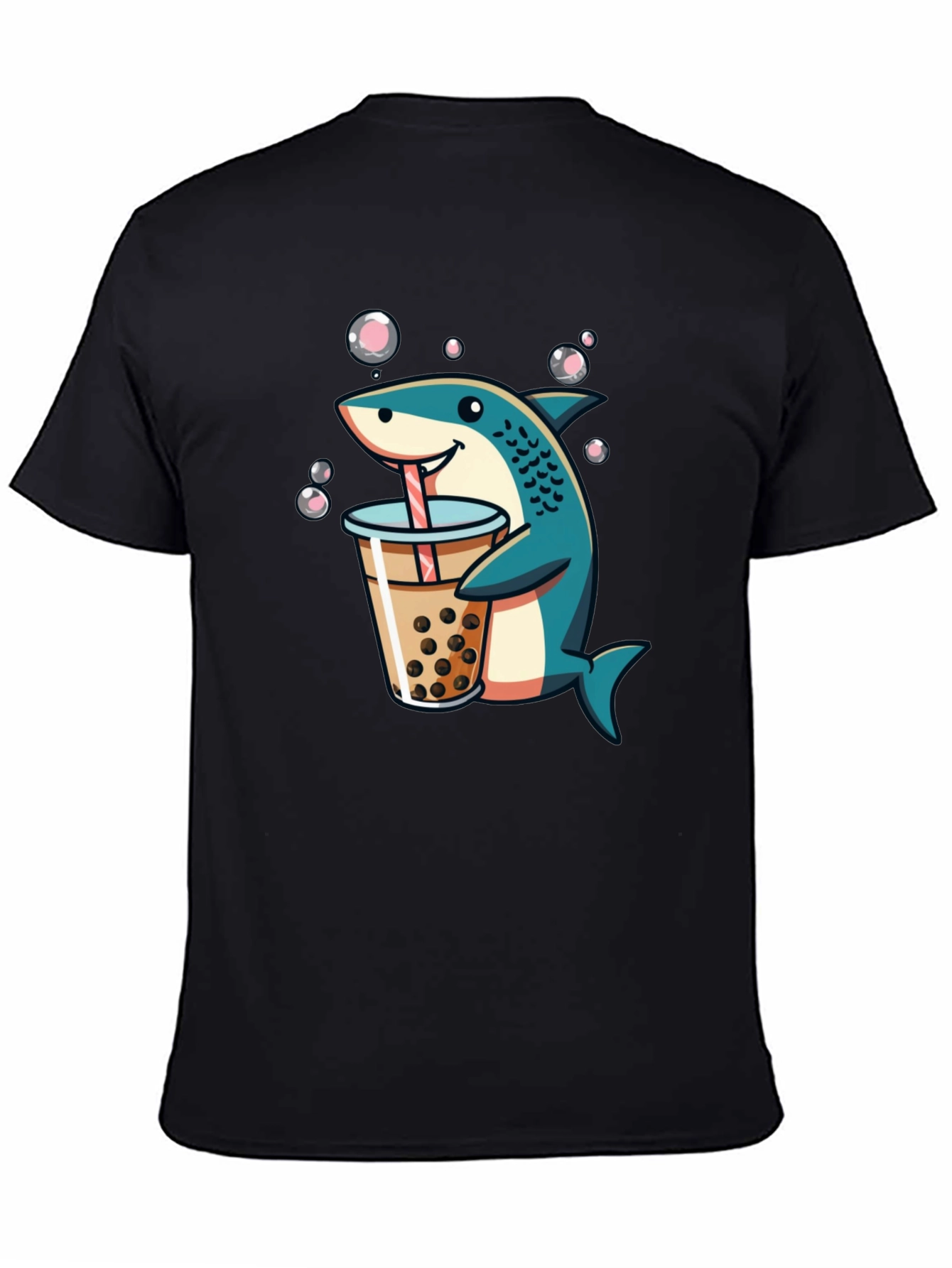 Shark Boba Tea Graphic Tee - Funny Cartoon T-Shirt