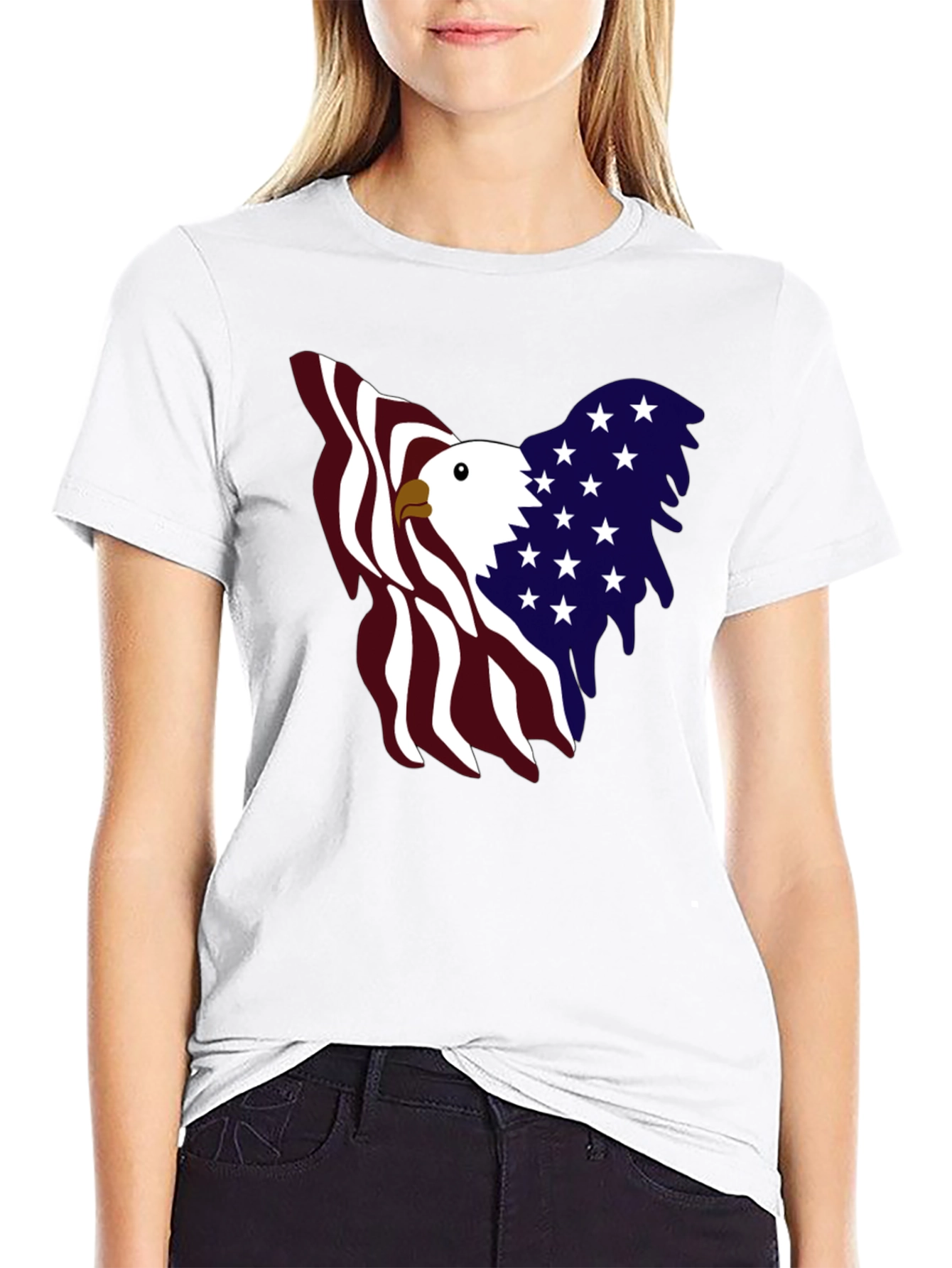 Patriotic Eagle Graphic Tee - USA Pride