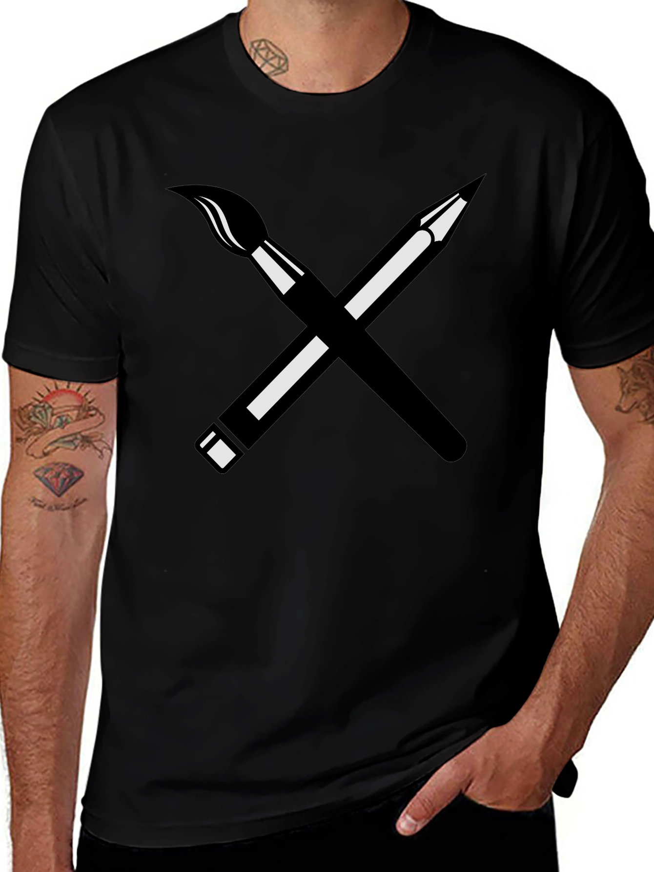 Artists Choice Tee - Brush & Pencil Graphic