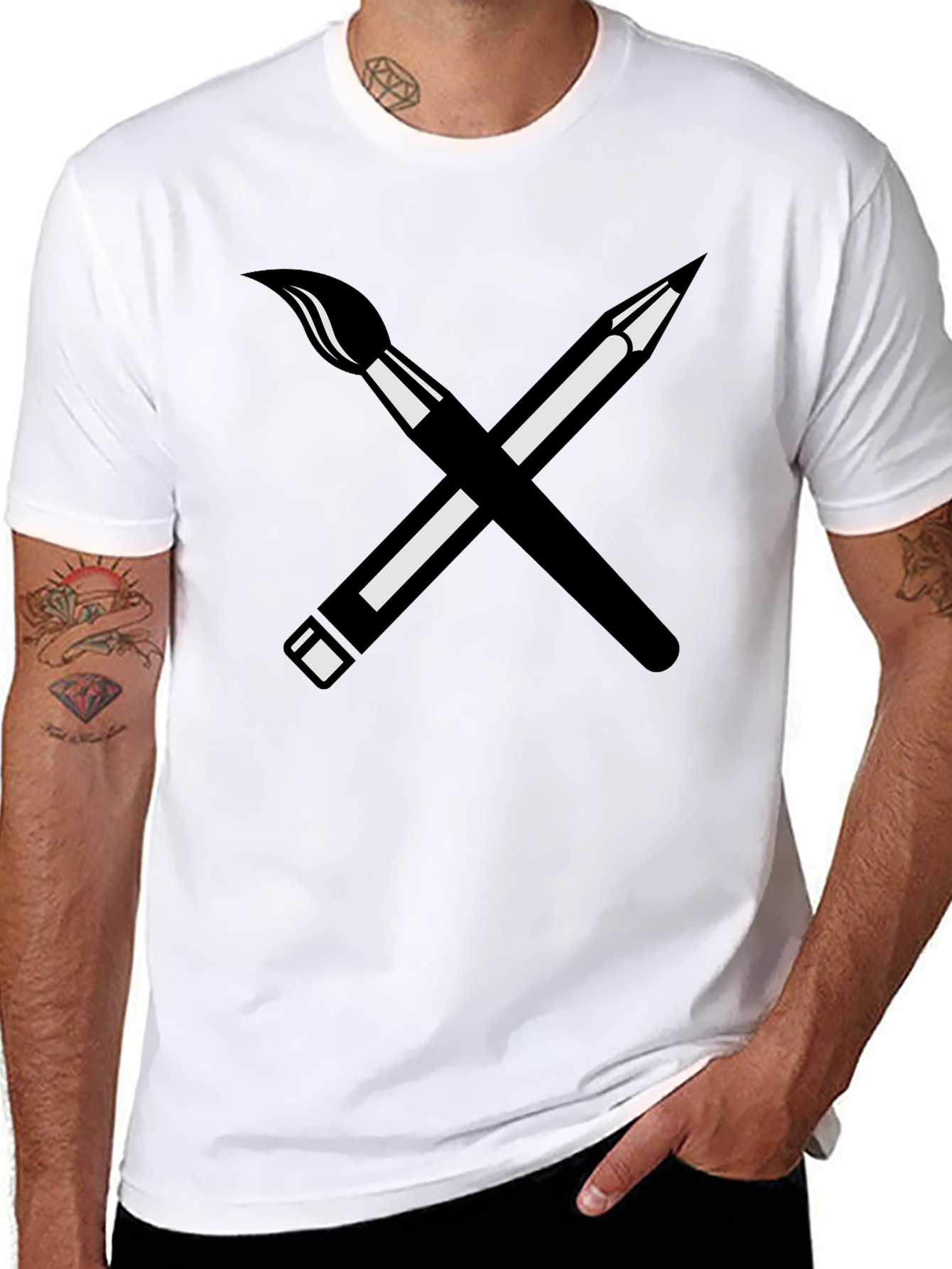 Artists Choice Tee - Brush & Pencil Graphic