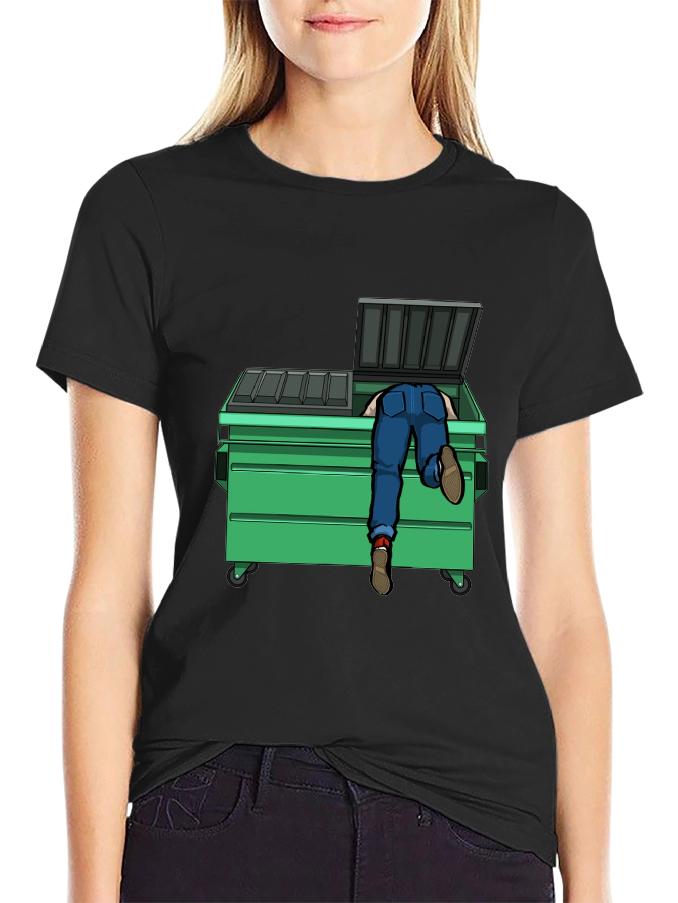 Dumpster Diver Graphic Tee - Black Cotton T-Shirt
