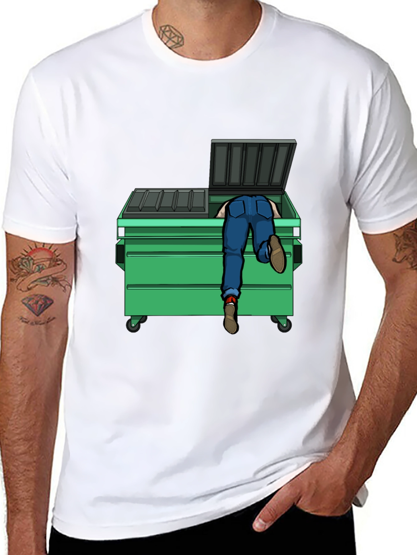 Dumpster Diver Graphic Tee - Black Cotton T-Shirt