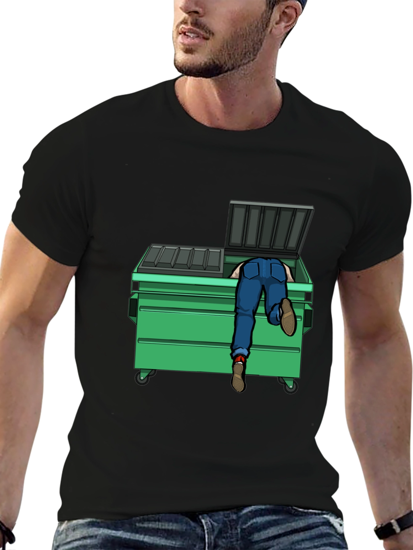 Dumpster Diver Graphic Tee - Black Cotton T-Shirt