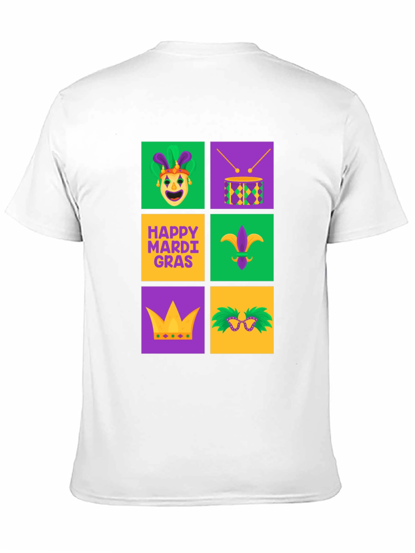 Mardi Gras T-Shirt - Festive Square Icon Design