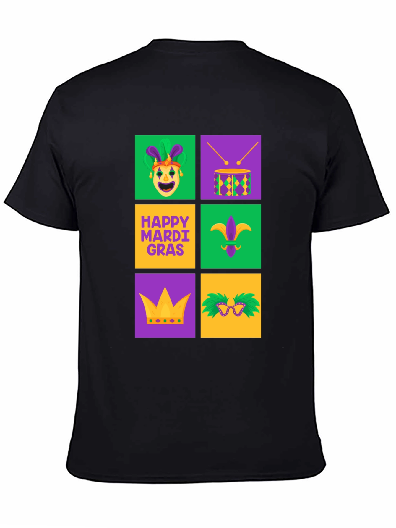 Mardi Gras T-Shirt - Festive Square Icon Design