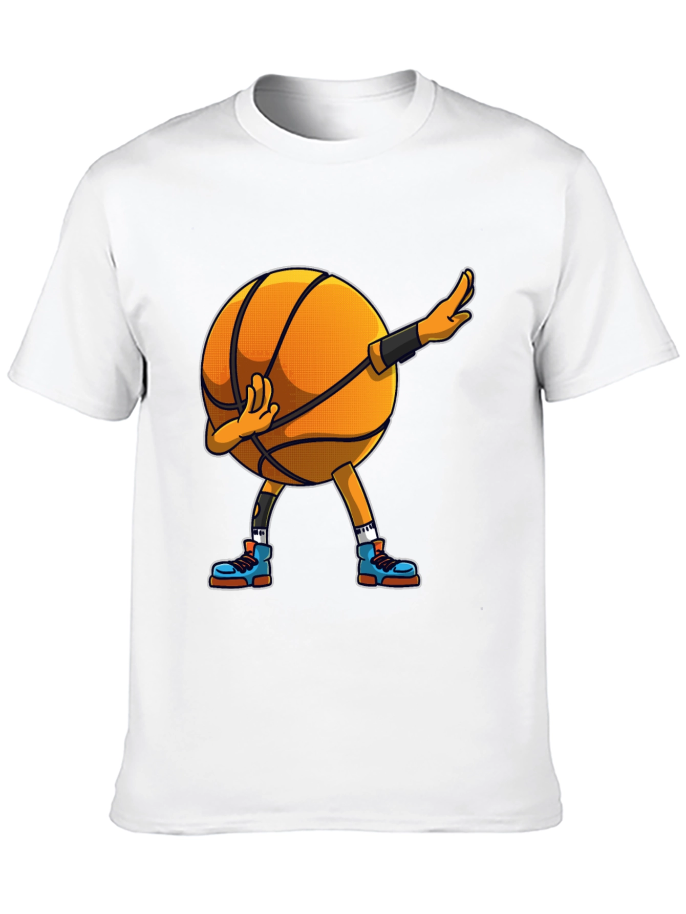 Dabbing Basketball Graphic Tee - Black Cotton Blend