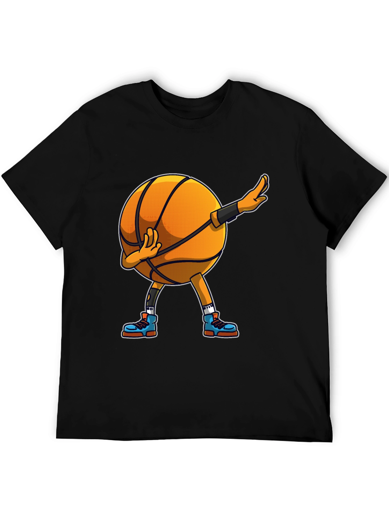 Dabbing Basketball Graphic Tee - Black Cotton Blend