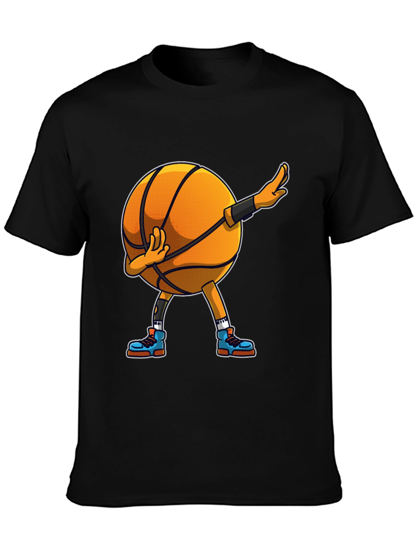 Dabbing Basketball Graphic Tee - Black Cotton Blend