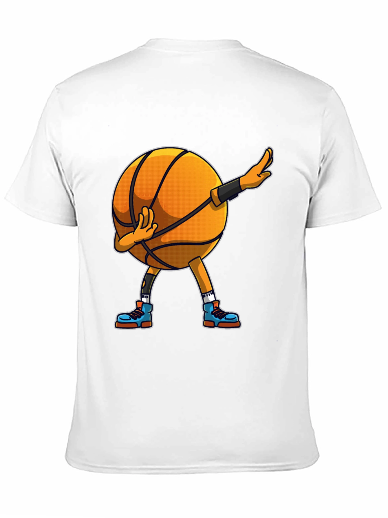Dabbing Basketball Graphic Tee - Black Cotton Blend