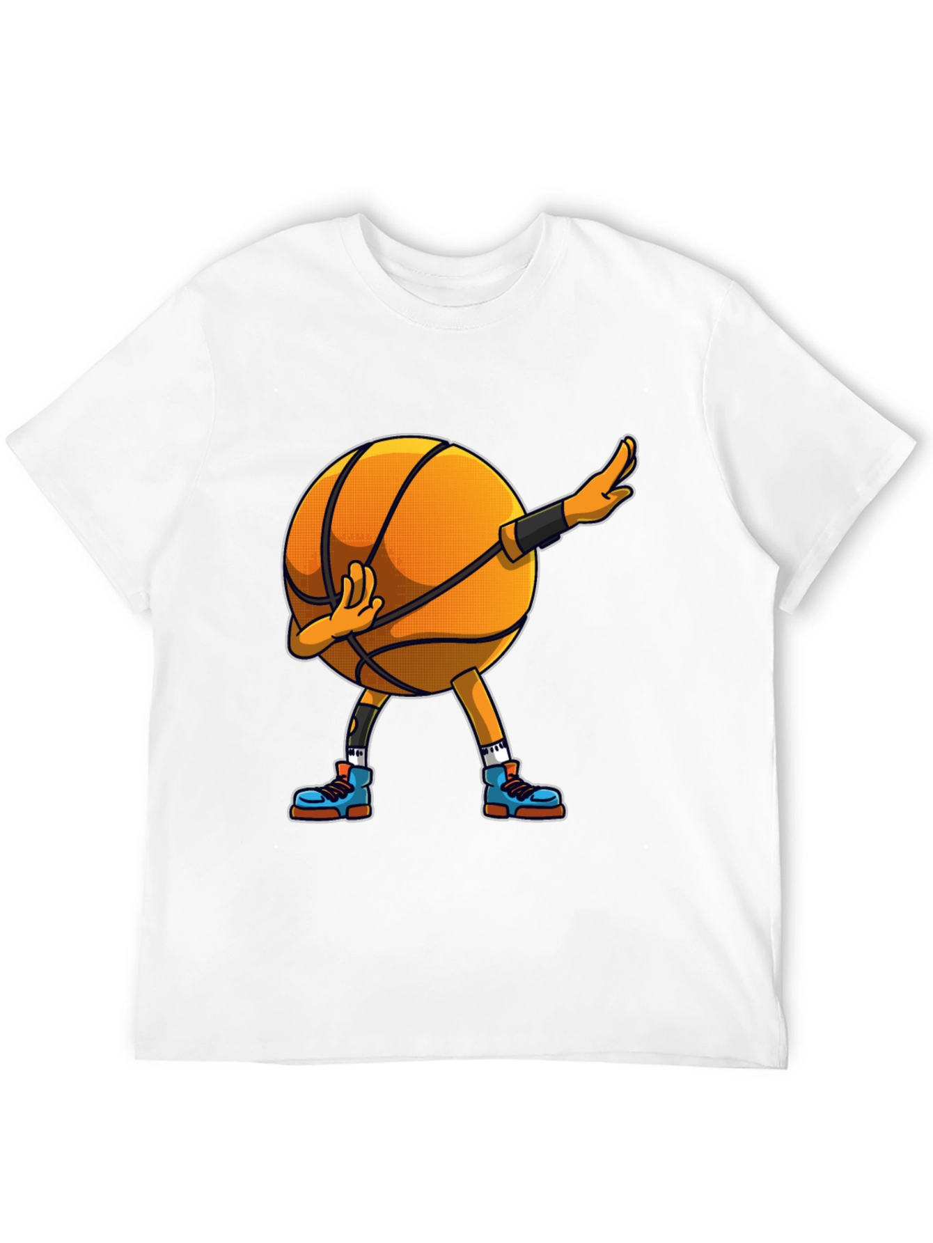 Dabbing Basketball Graphic Tee - Black Cotton Blend