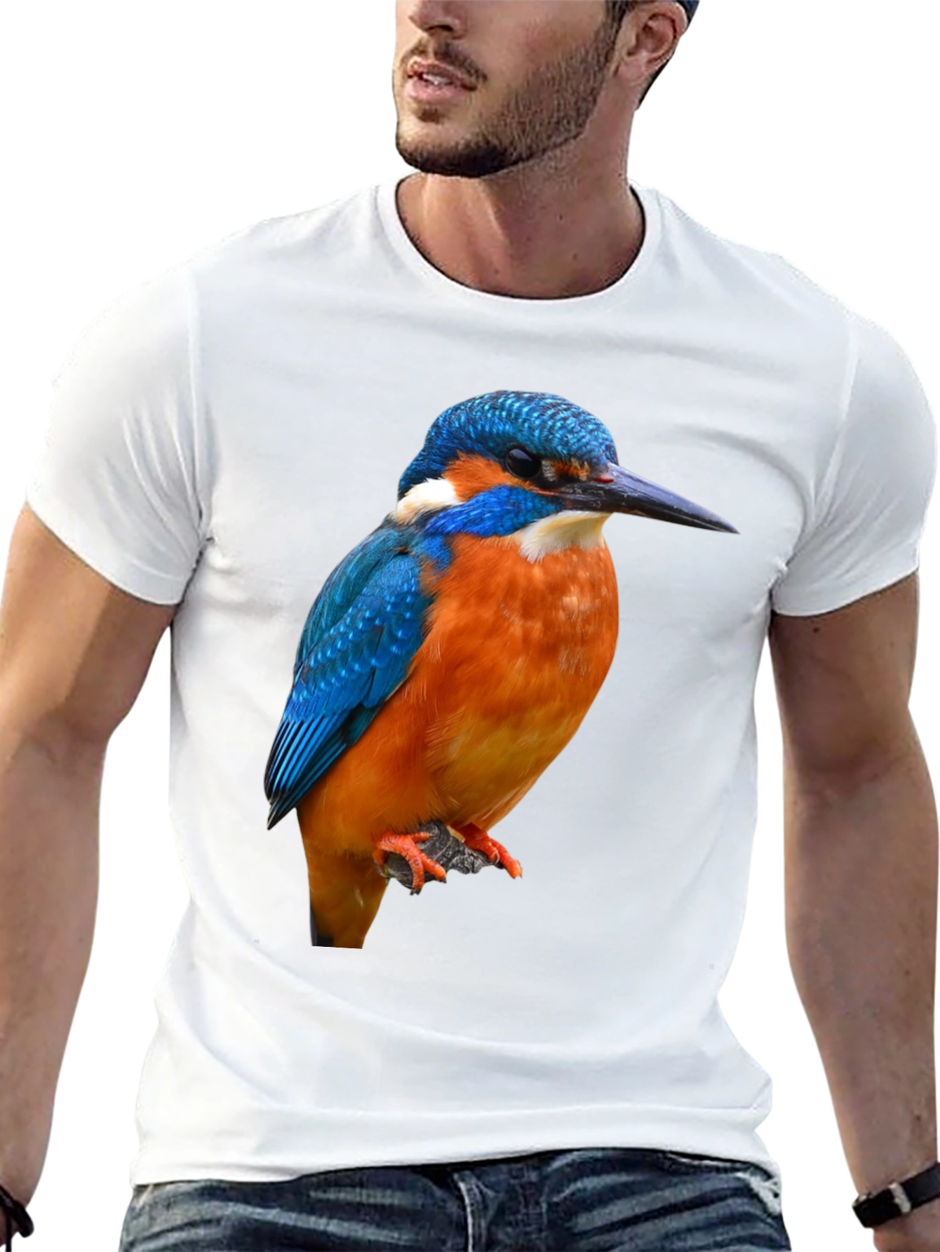 Kingfisher Bird Graphic Print T-Shirt