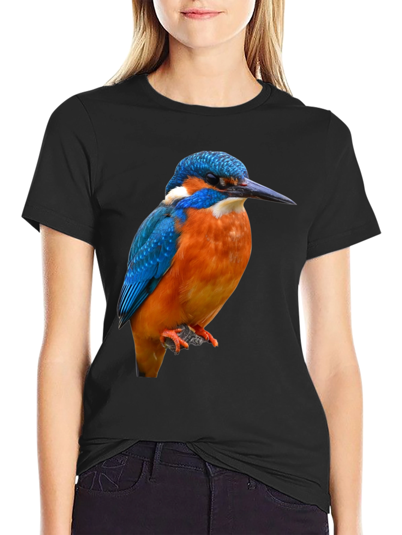 Kingfisher Bird Graphic Print T-Shirt