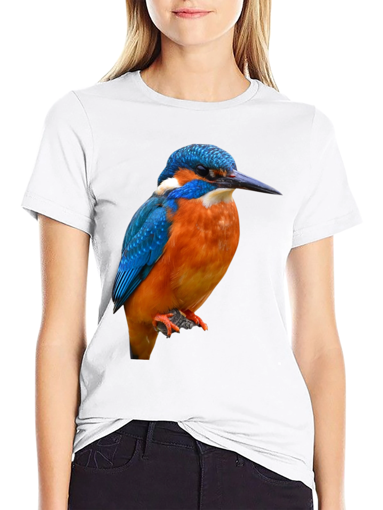 Kingfisher Bird Graphic Print T-Shirt