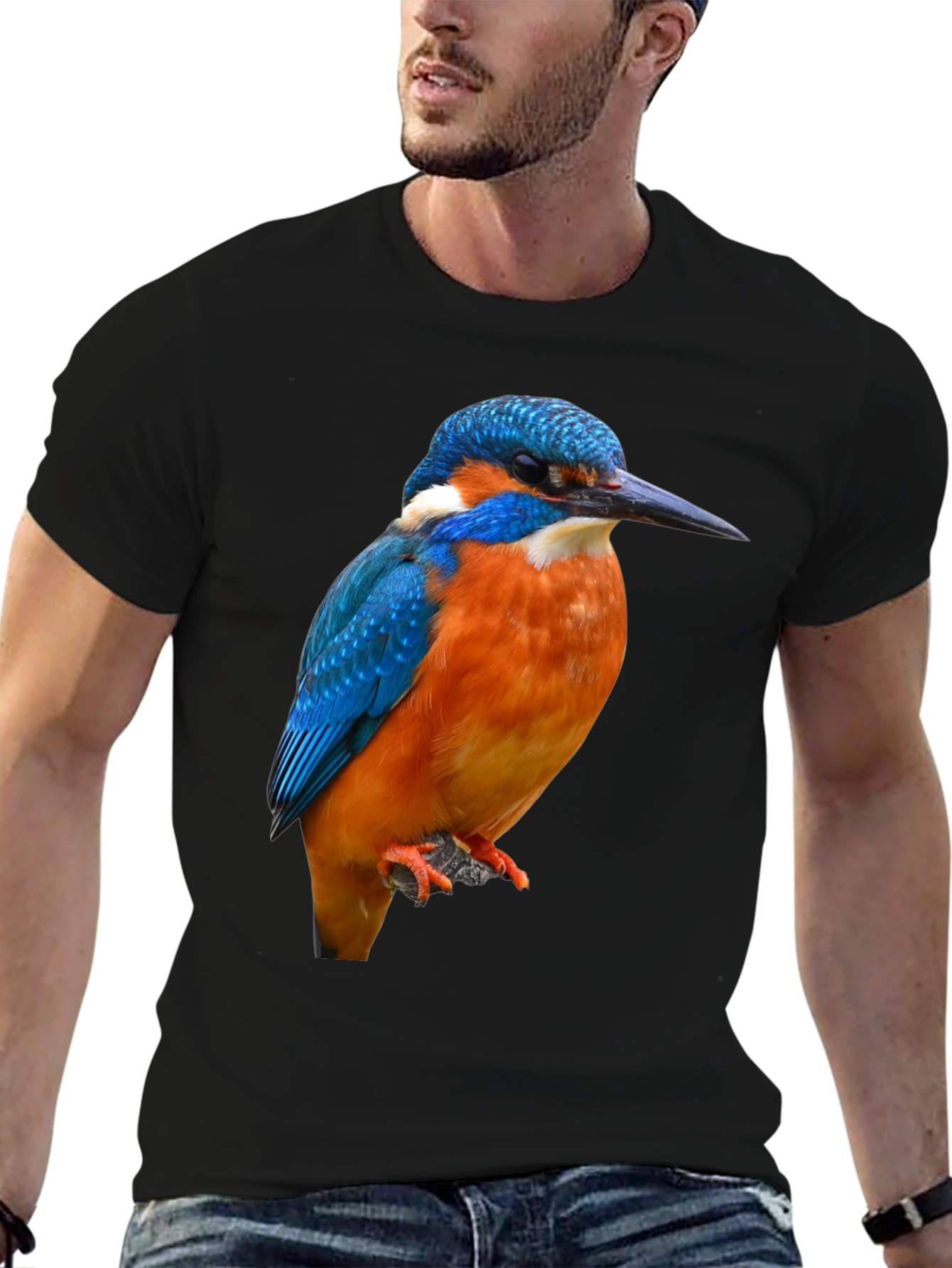 Kingfisher Bird Graphic Print T-Shirt
