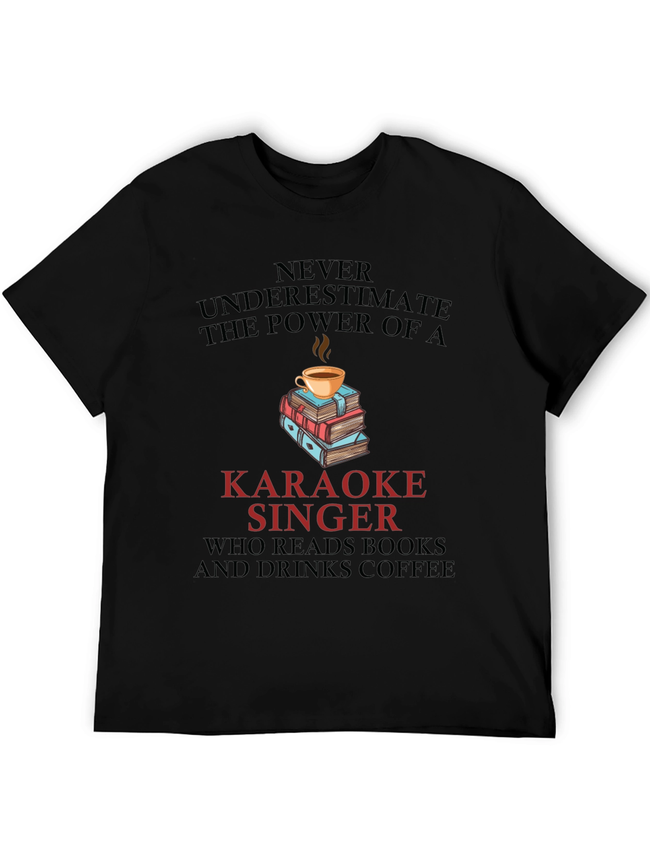 Karaoke Singer Books & Coffee Graphic Tee
