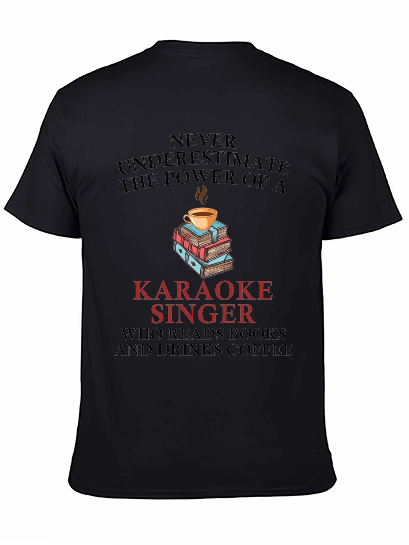 Karaoke Singer Books & Coffee Graphic Tee