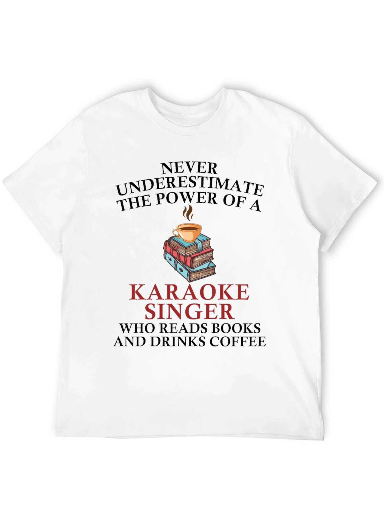 Karaoke Singer Books & Coffee Graphic Tee