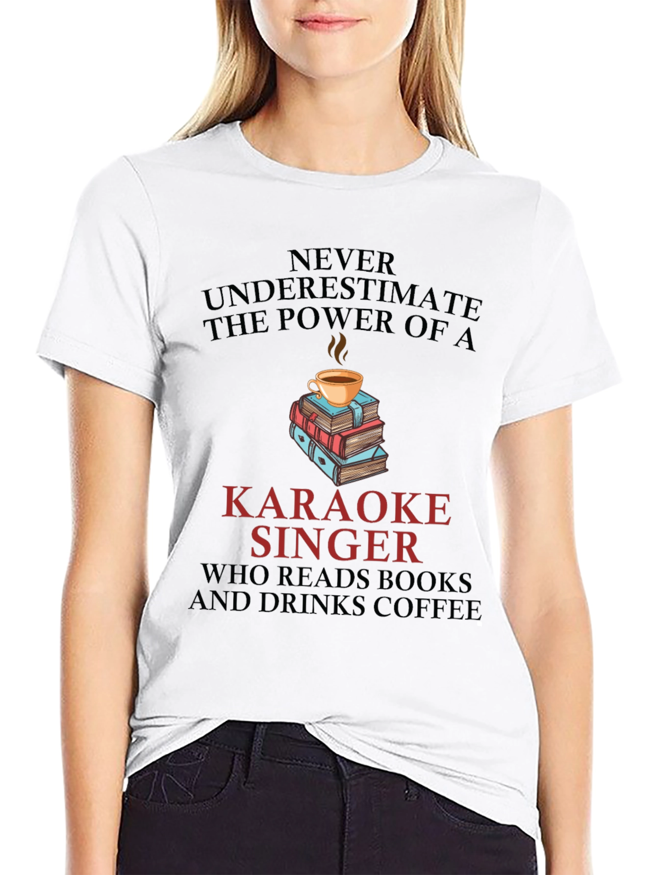 Karaoke Singer Books & Coffee Graphic Tee